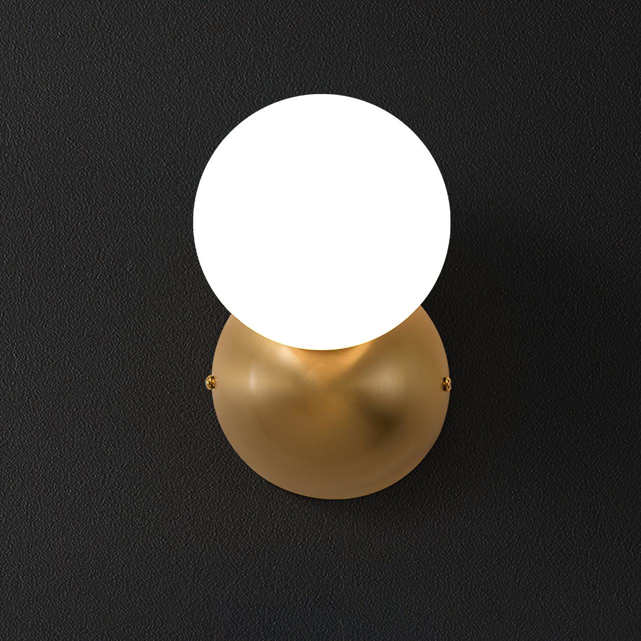 Lysola Sphere Glass Brass Wall Light-Neutral Decor