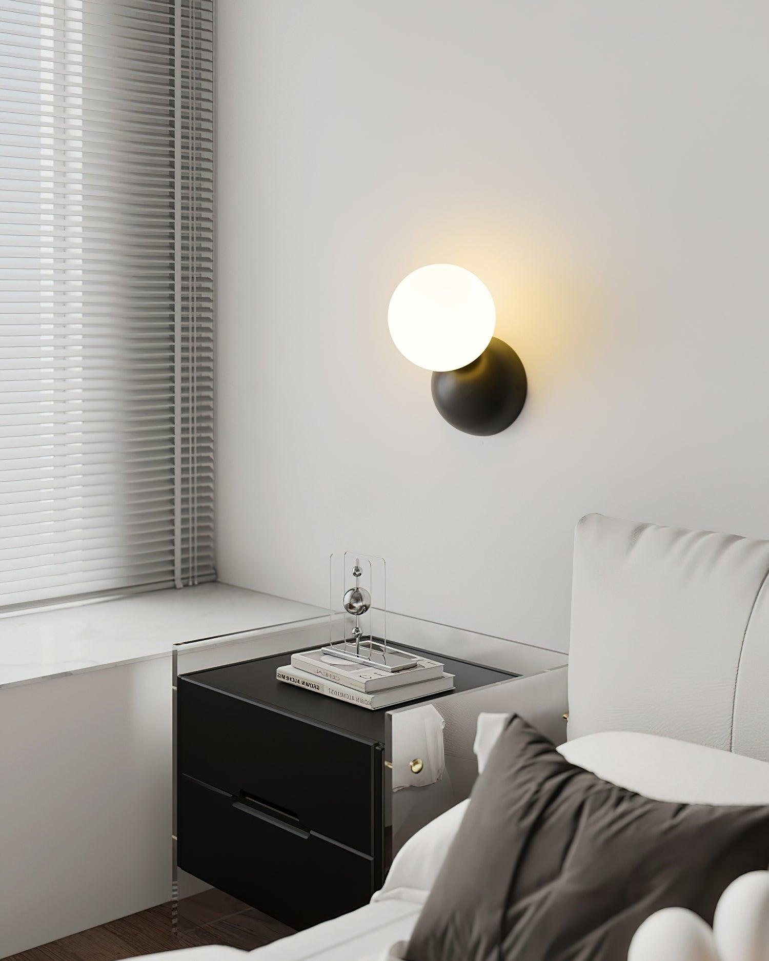 Lysola Sphere Glass Brass Wall Light-Neutral Decor