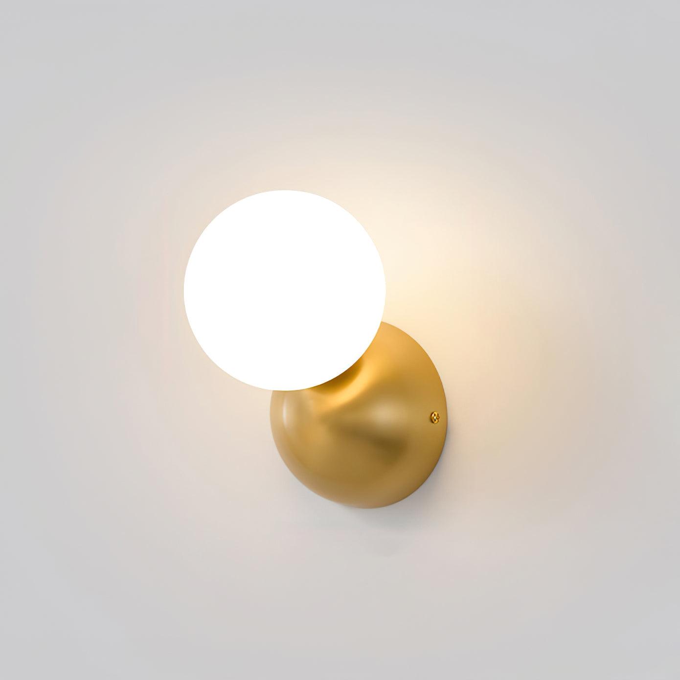 Lysola Sphere Glass Brass Wall Light-Neutral Decor