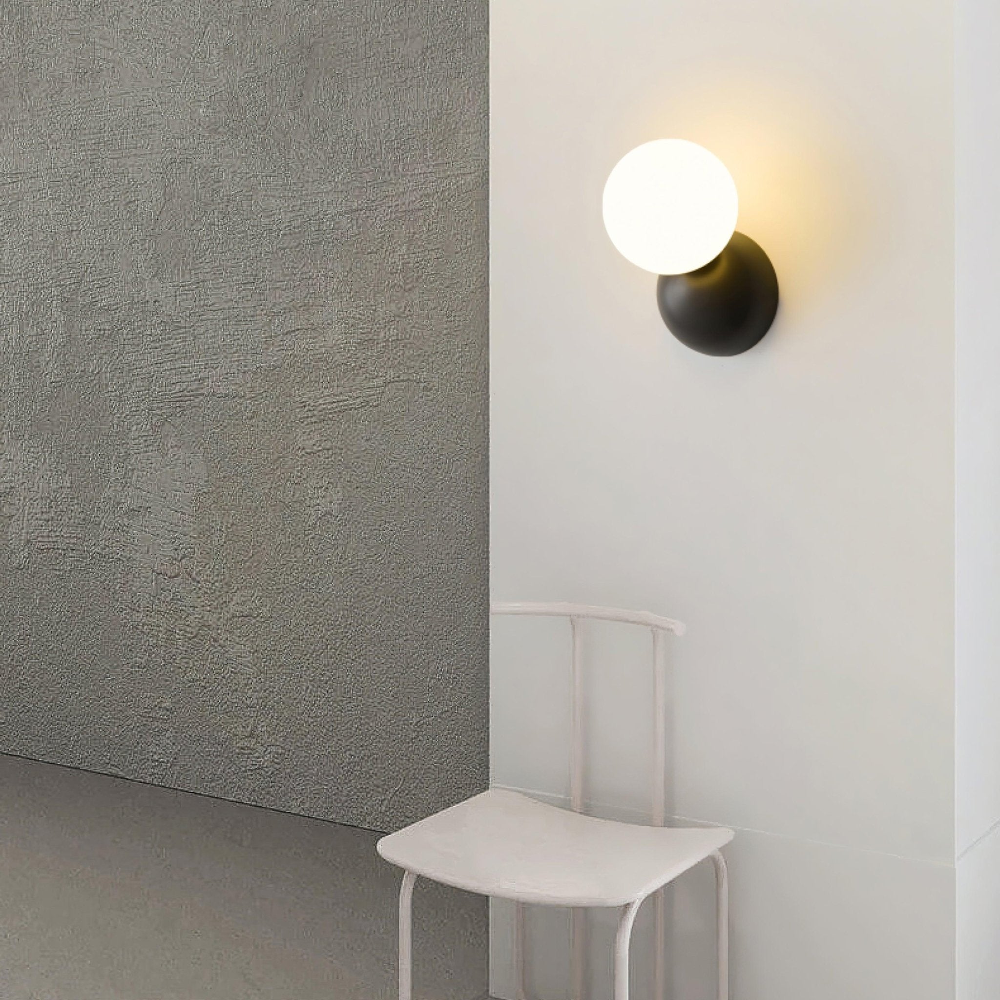 Lysola Sphere Glass Brass Wall Light-Neutral Decor