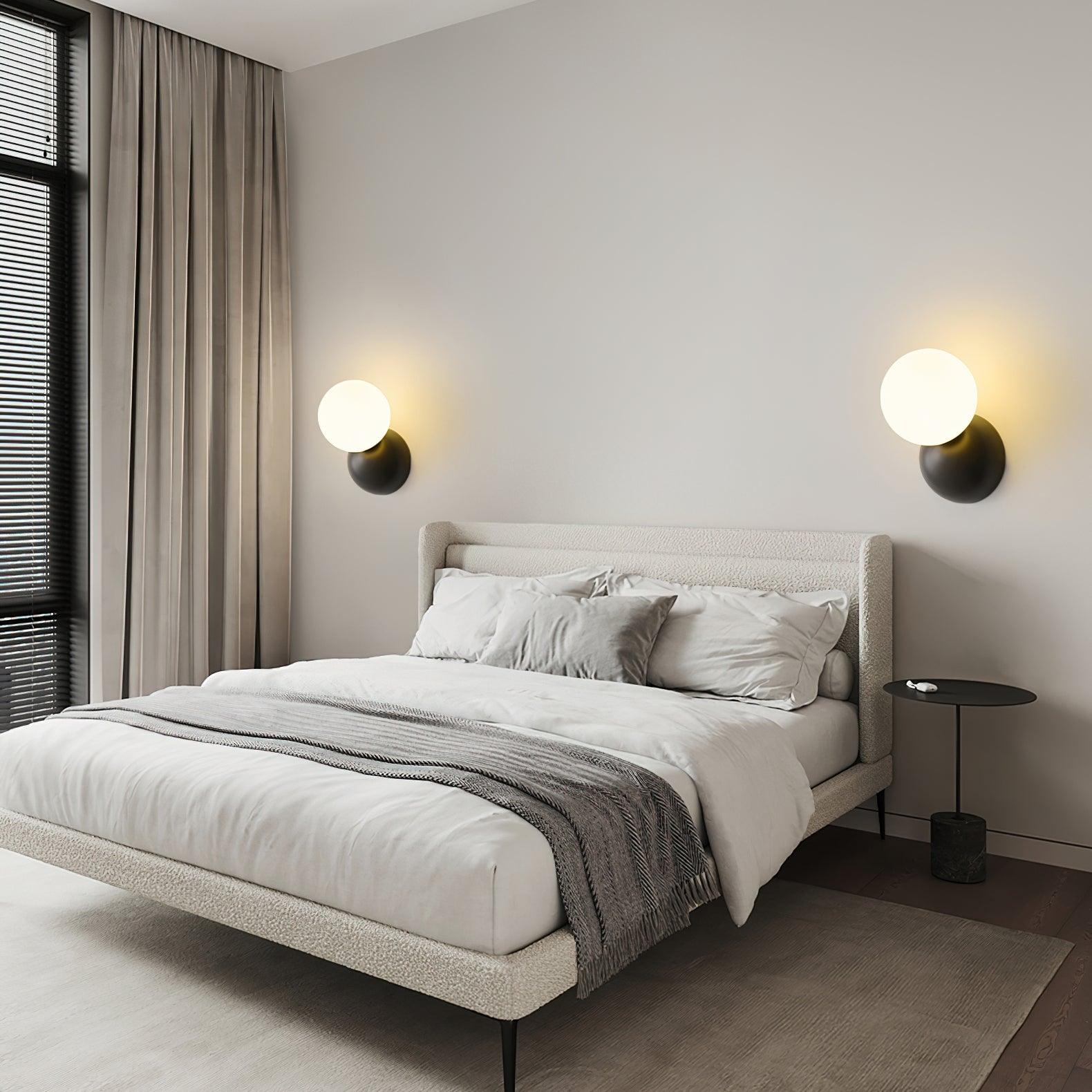 Lysola Sphere Glass Brass Wall Light-Neutral Decor