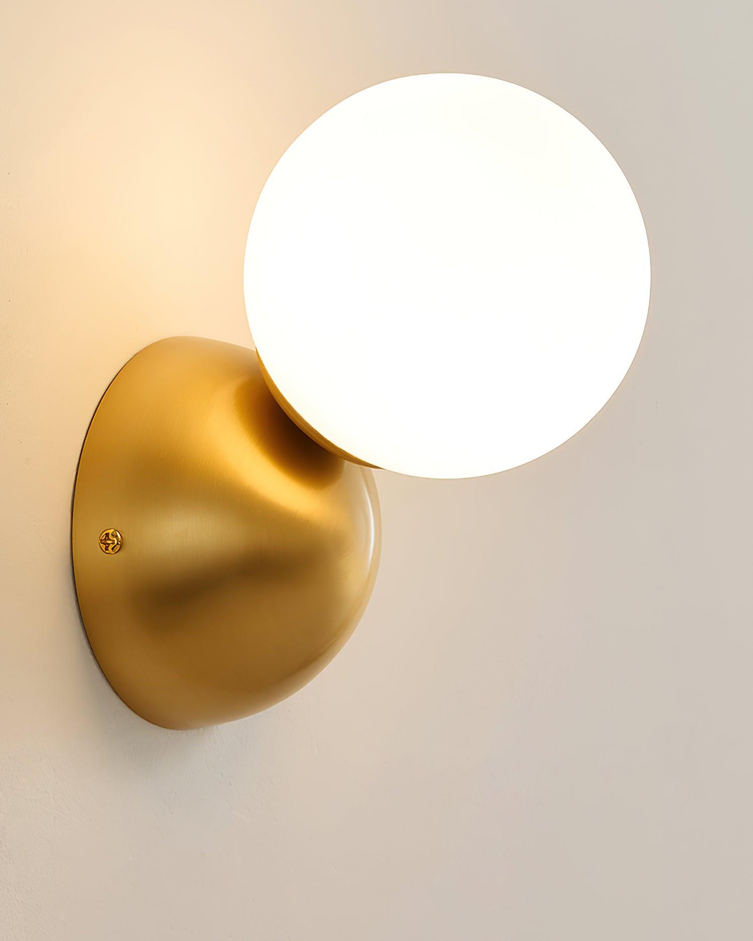 Lysola Sphere Glass Brass Wall Light-Neutral Decor