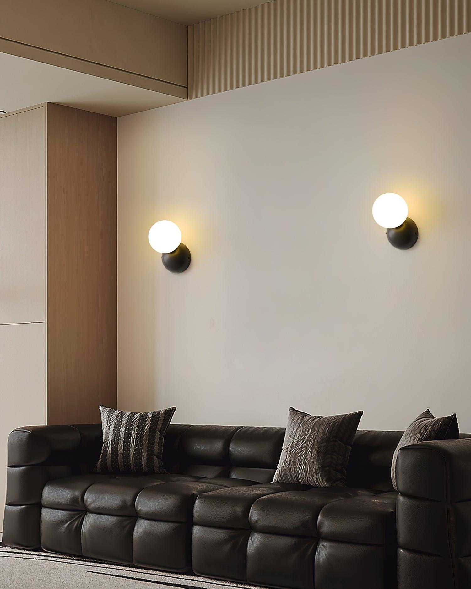 Lysola Sphere Glass Brass Wall Light-Neutral Decor