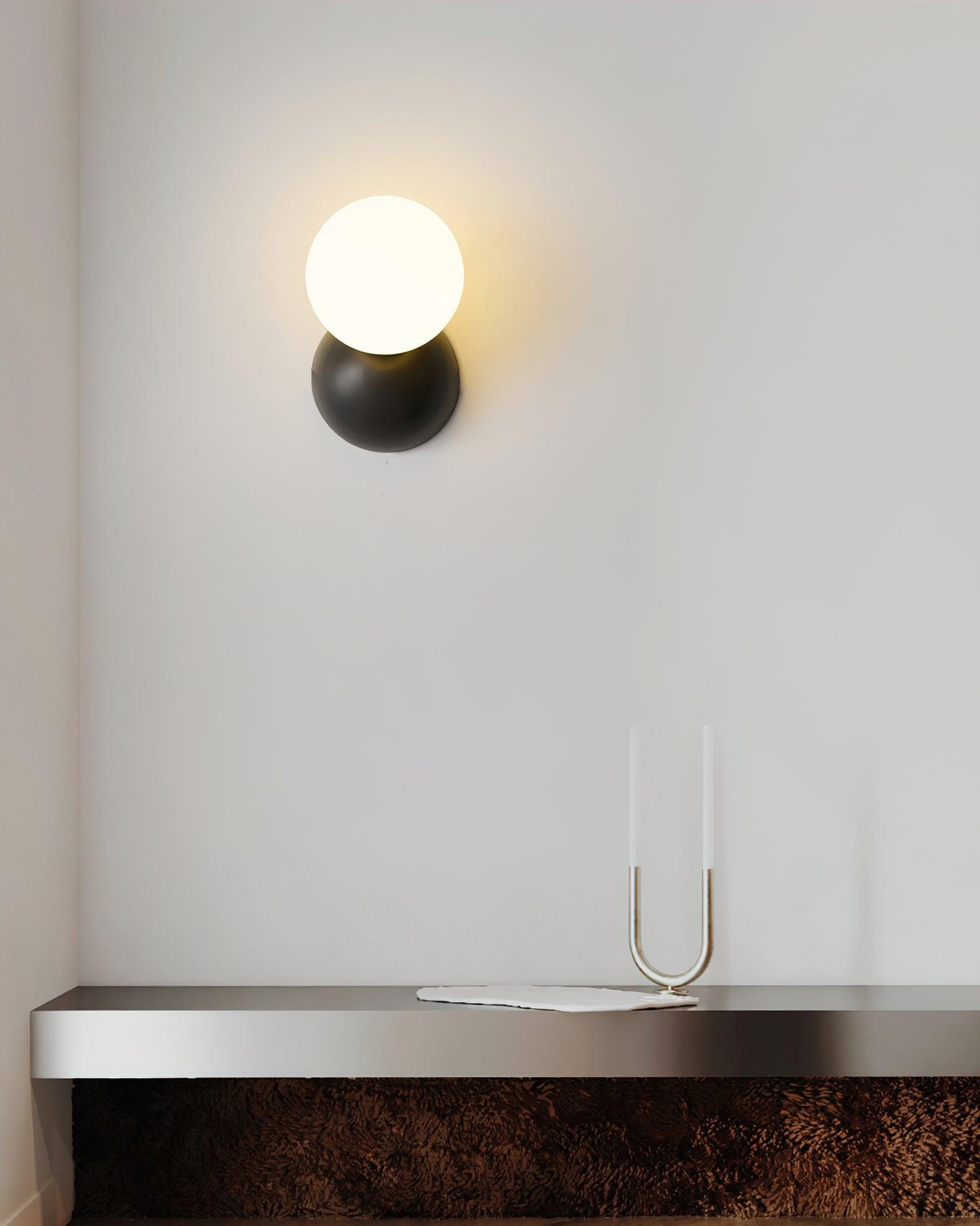 Lysola Sphere Glass Brass Wall Light-Neutral Decor