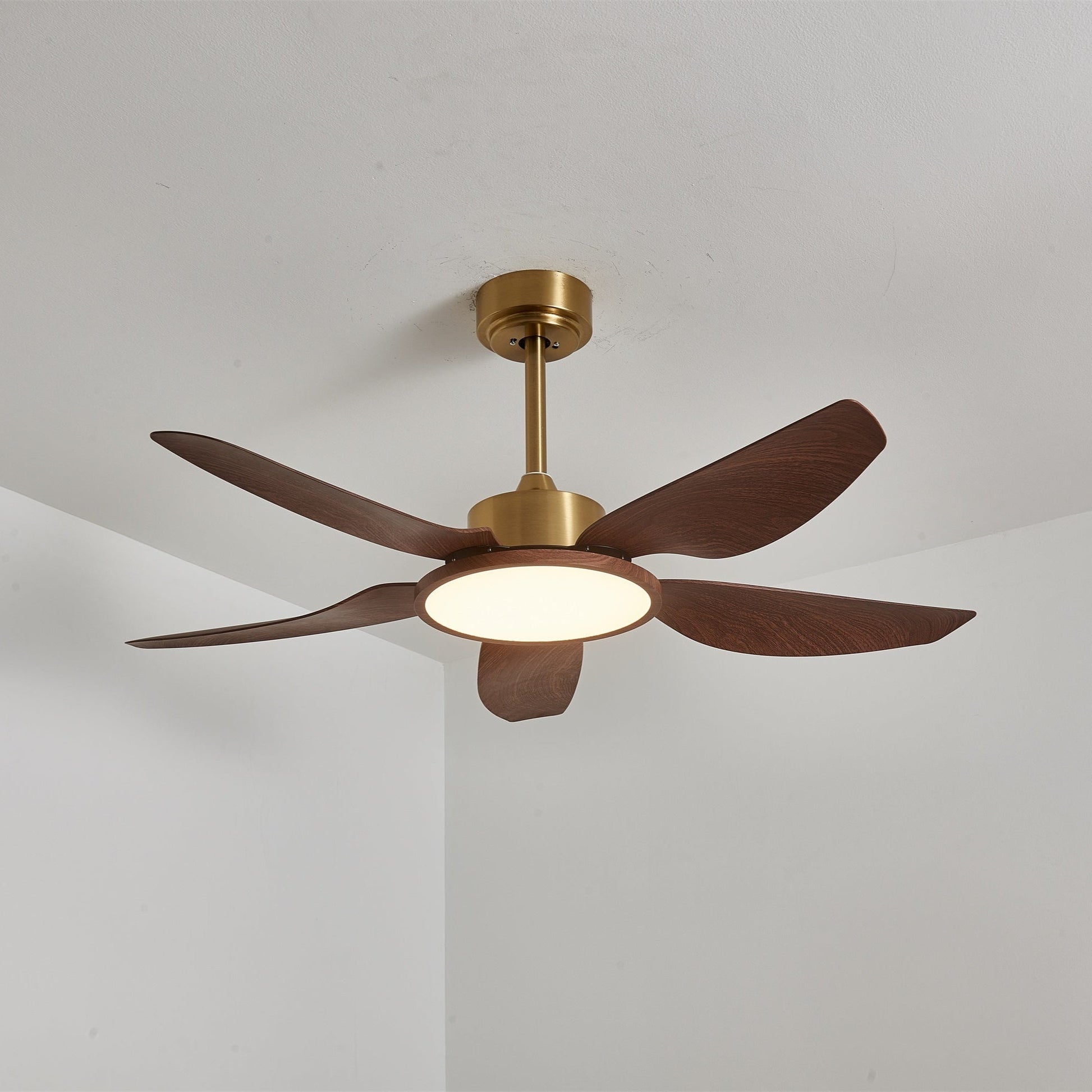 Aurelia Modern Wood Brass Ceiling Fan Light-Neutral Decor