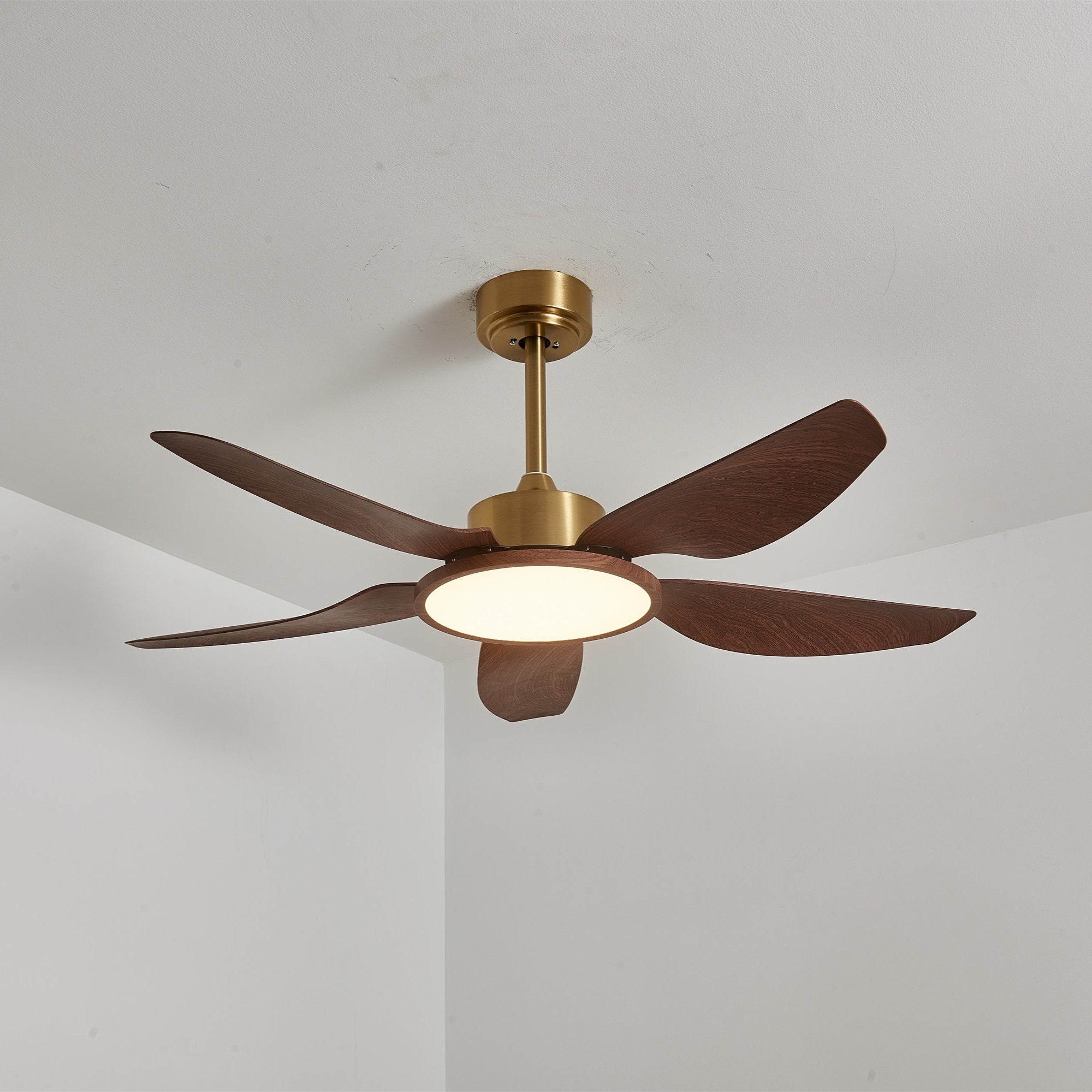 Aurelia Modern Wood Brass Ceiling Fan Light-Neutral Decor