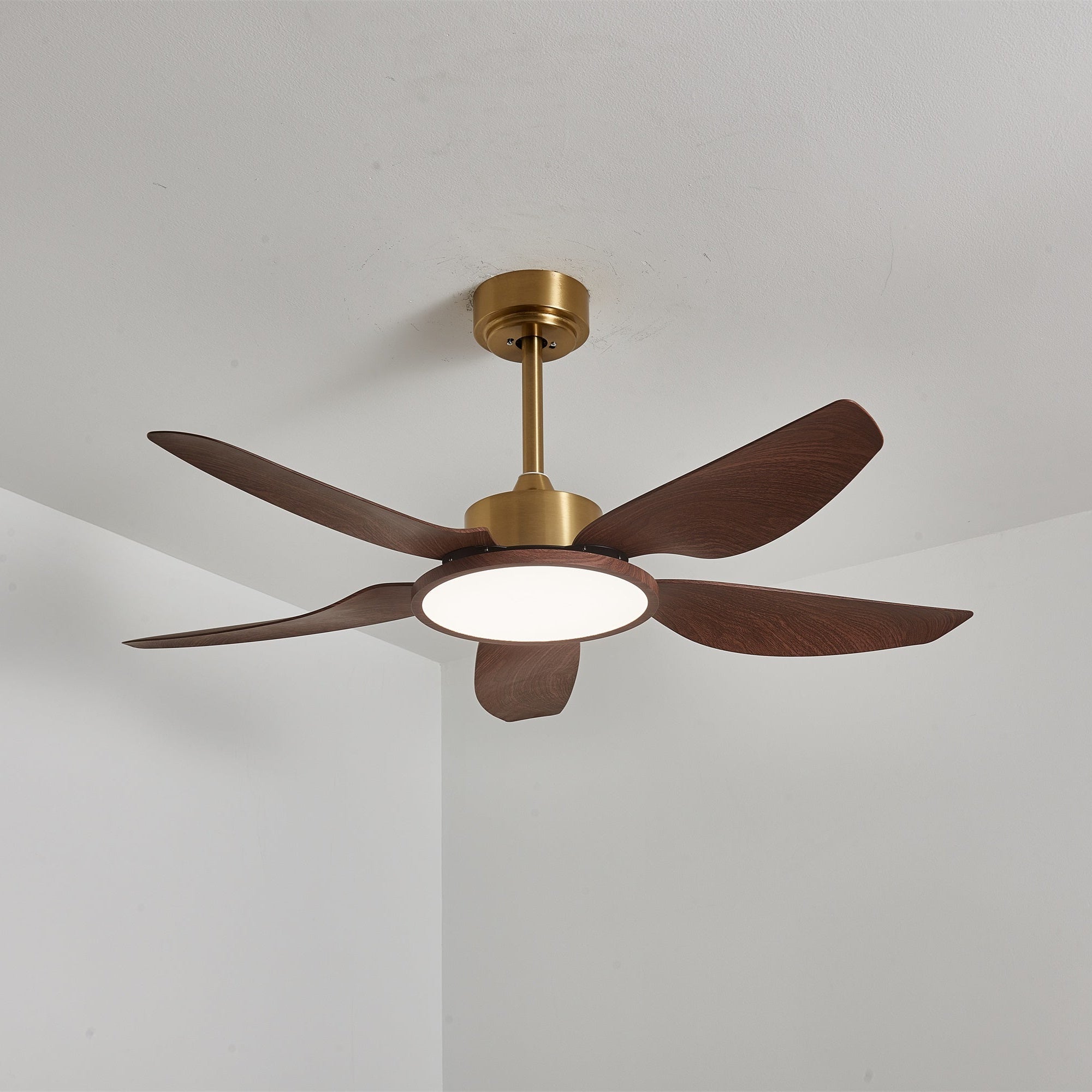 Aurelia Modern Wood Brass Ceiling Fan Light-Neutral Decor