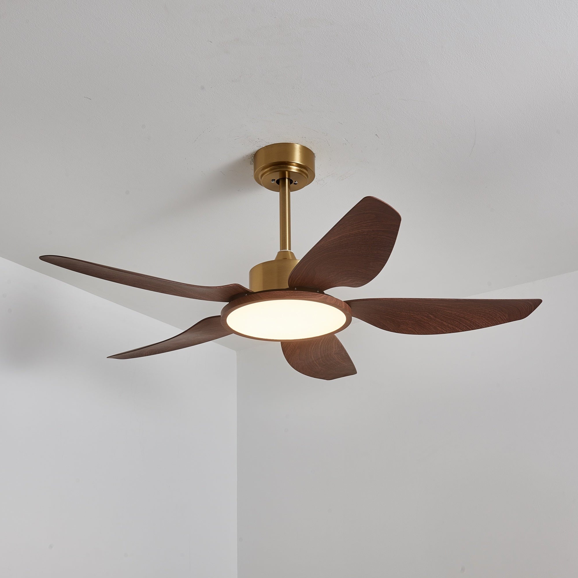 Aurelia Modern Wood Brass Ceiling Fan Light-Neutral Decor