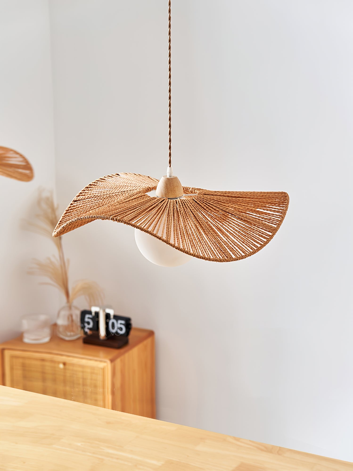 Yaslen Art Natural Woven Pendant Lamp-Neutral Decor