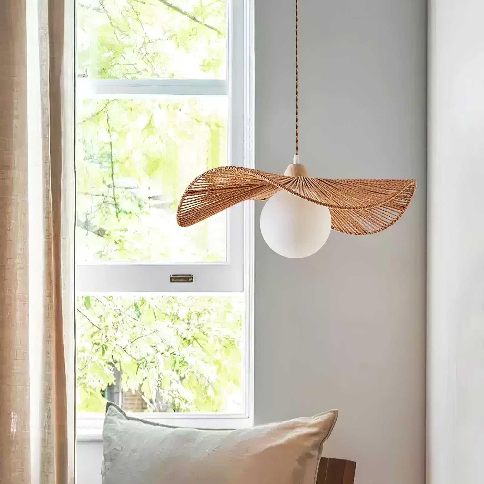 Yaslen Art Natural Woven Pendant Lamp-Neutral Decor