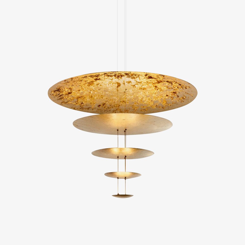 Phelion Layered Gold Foil Pendant Light-Neutral Decor