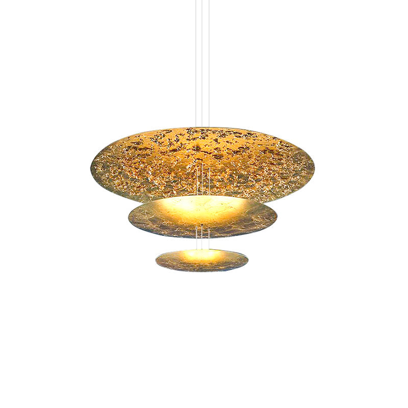 Phelion Layered Gold Foil Pendant Light-Neutral Decor