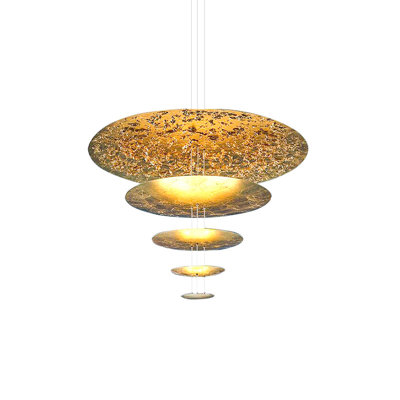 Phelion Layered Gold Foil Pendant Light-Neutral Decor