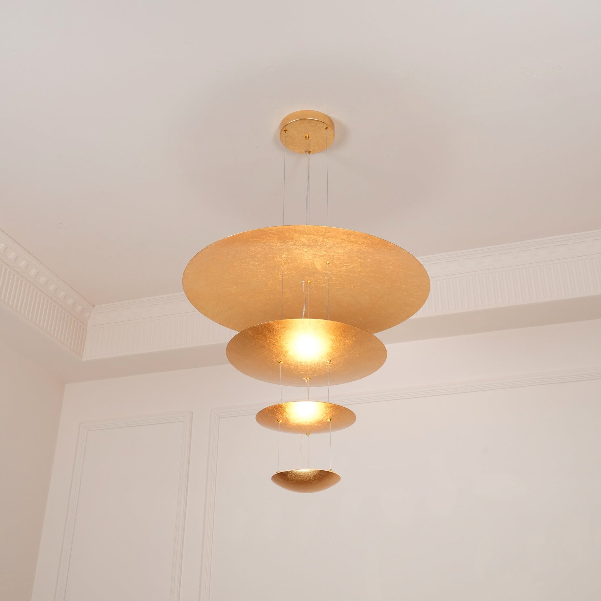 Phelion Layered Gold Foil Pendant Light-Neutral Decor