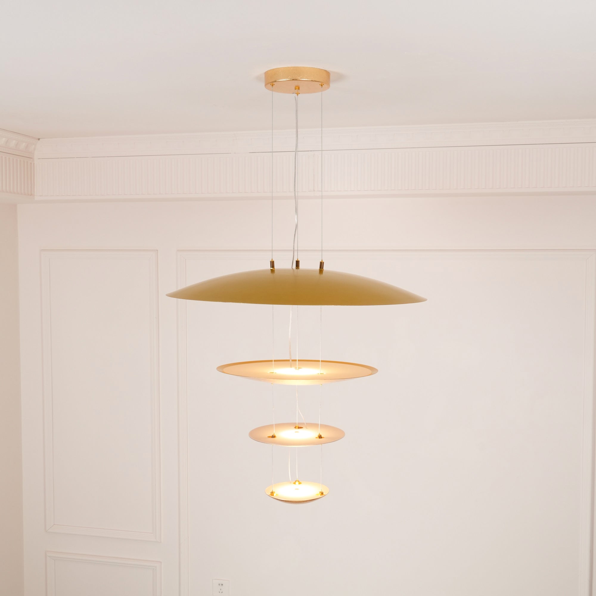 Phelion Layered Gold Foil Pendant Light-Neutral Decor