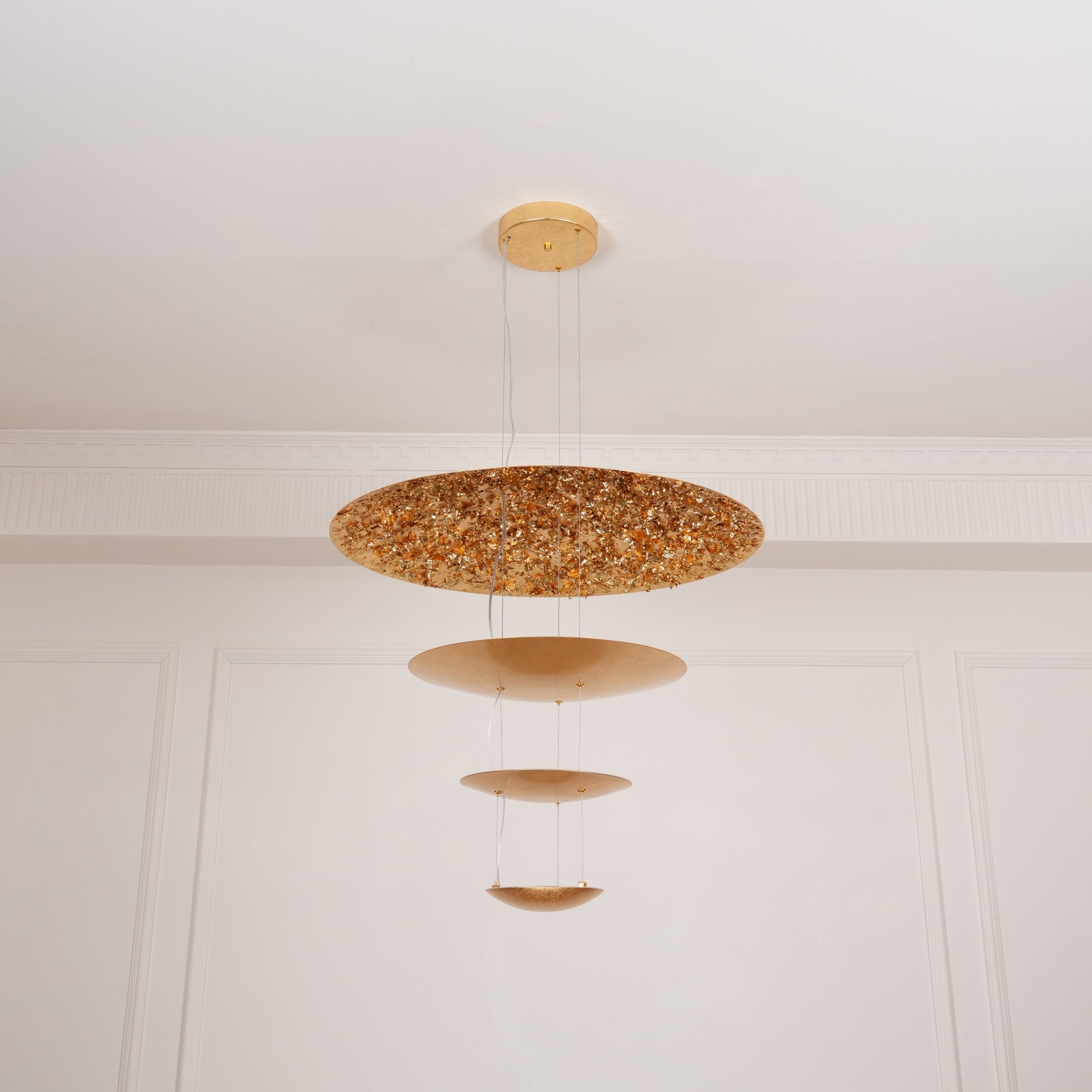 Phelion Layered Gold Foil Pendant Light-Neutral Decor