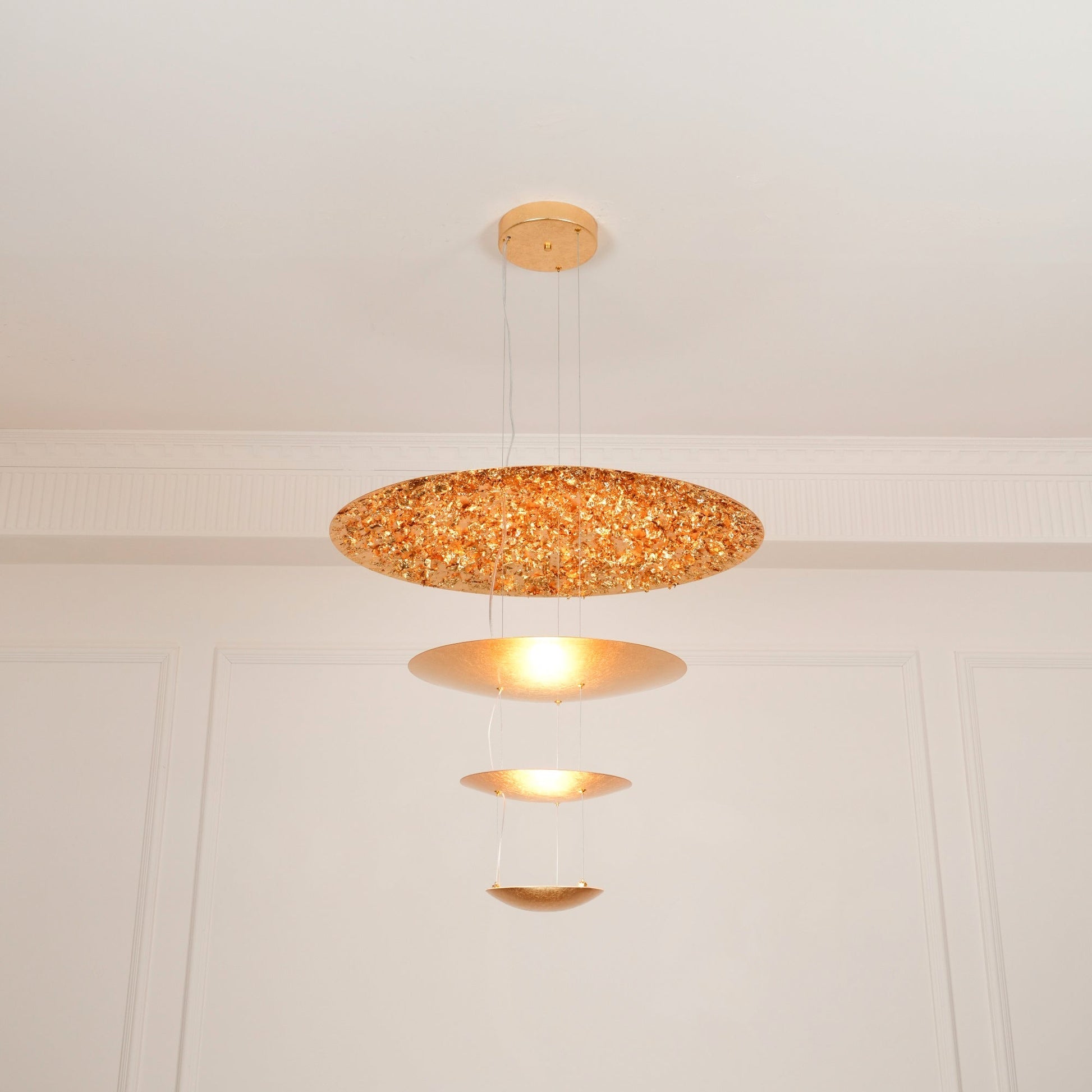 Phelion Layered Gold Foil Pendant Light-Neutral Decor