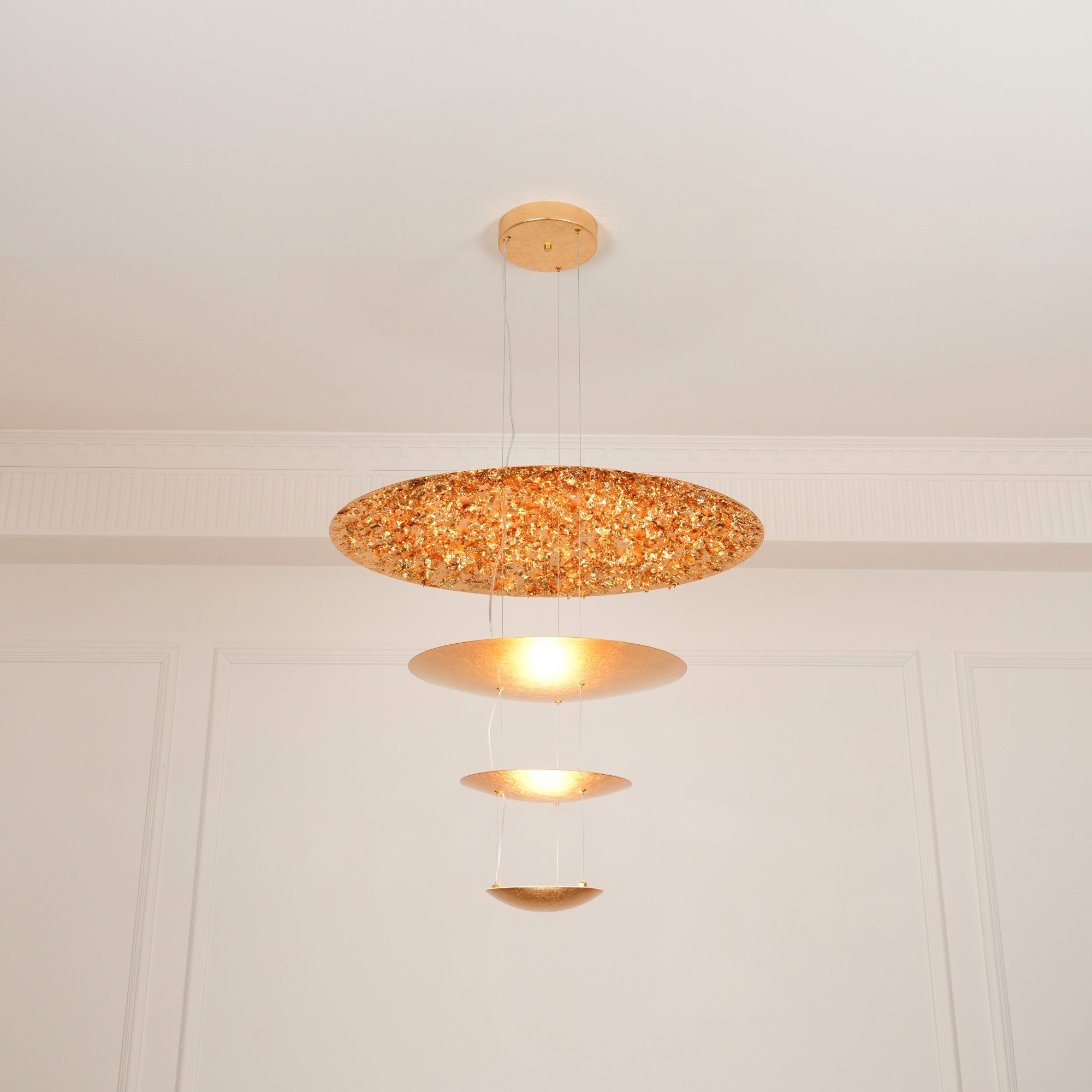 Phelion Layered Gold Foil Pendant Light-Neutral Decor