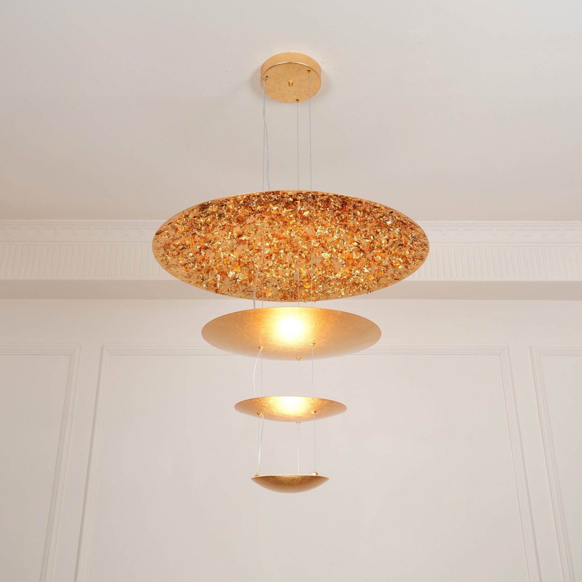 Phelion Layered Gold Foil Pendant Light-Neutral Decor