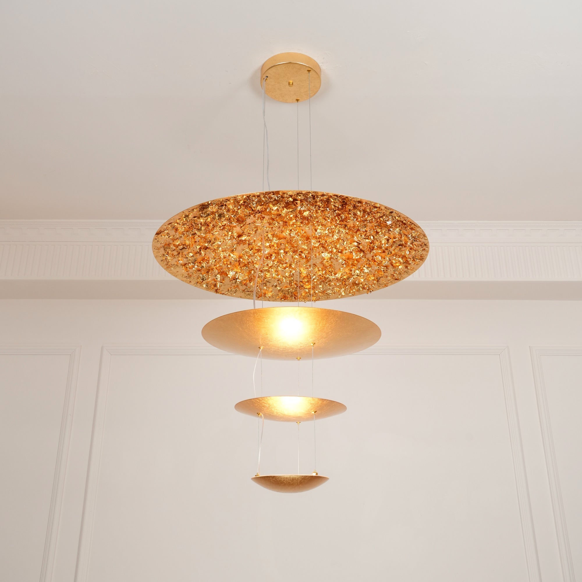 Phelion Layered Gold Foil Pendant Light-Neutral Decor