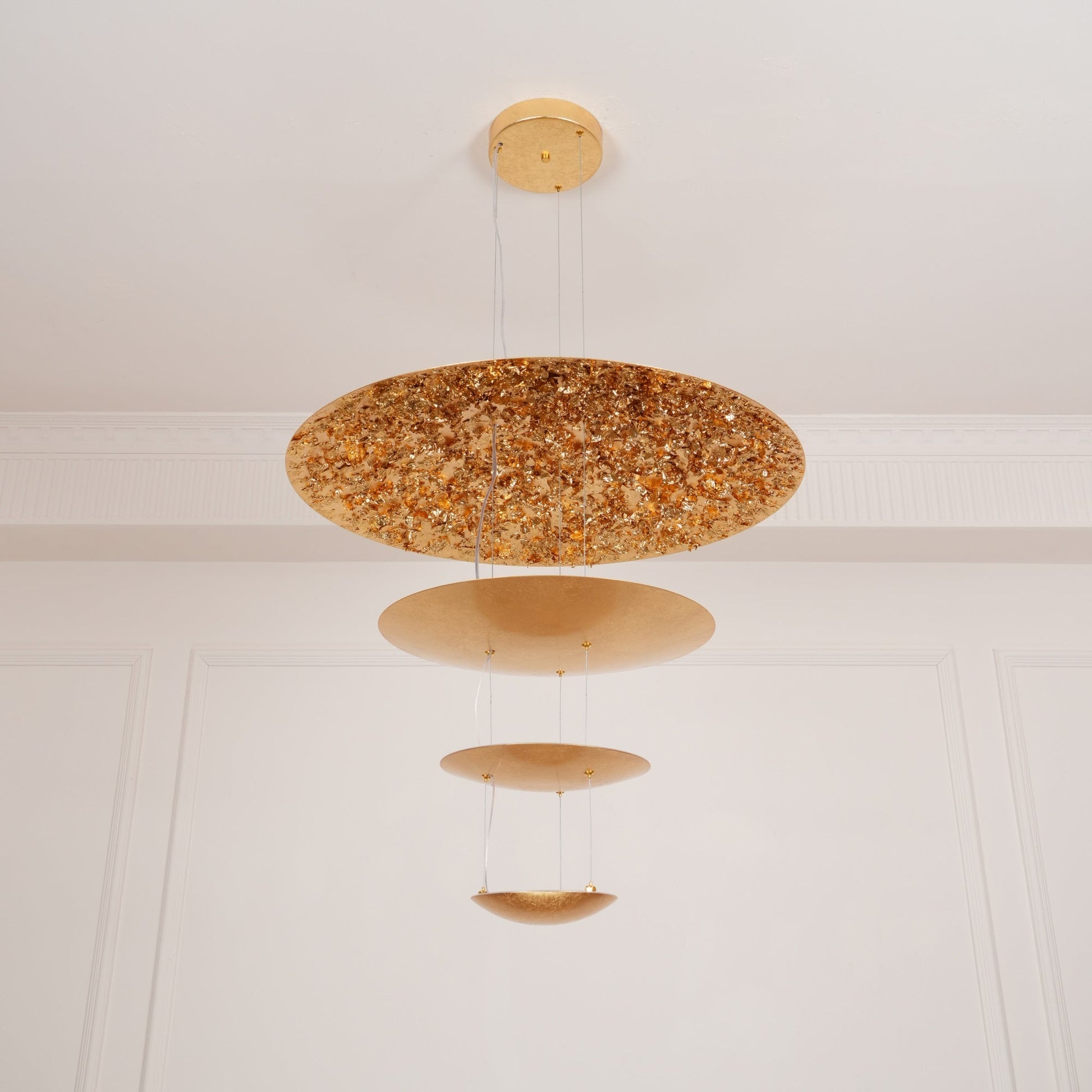Phelion Layered Gold Foil Pendant Light-Neutral Decor