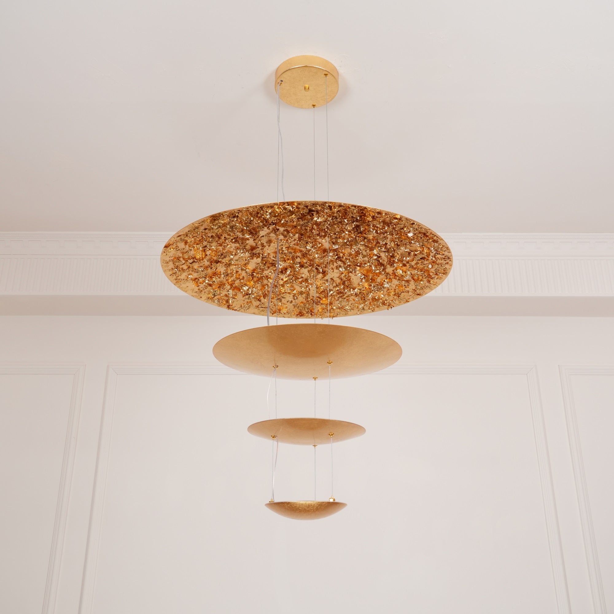 Phelion Layered Gold Foil Pendant Light-Neutral Decor