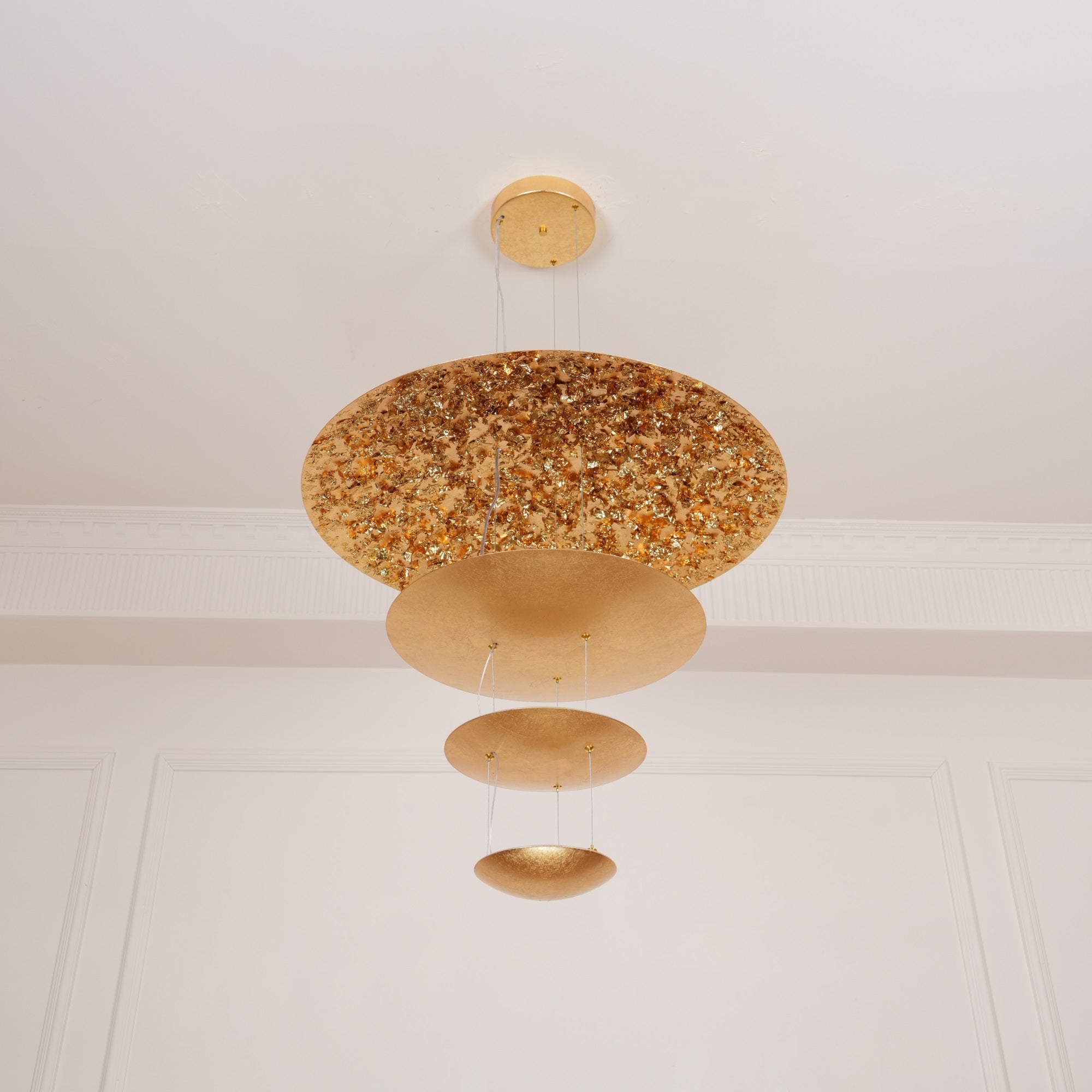 Phelion Layered Gold Foil Pendant Light-Neutral Decor