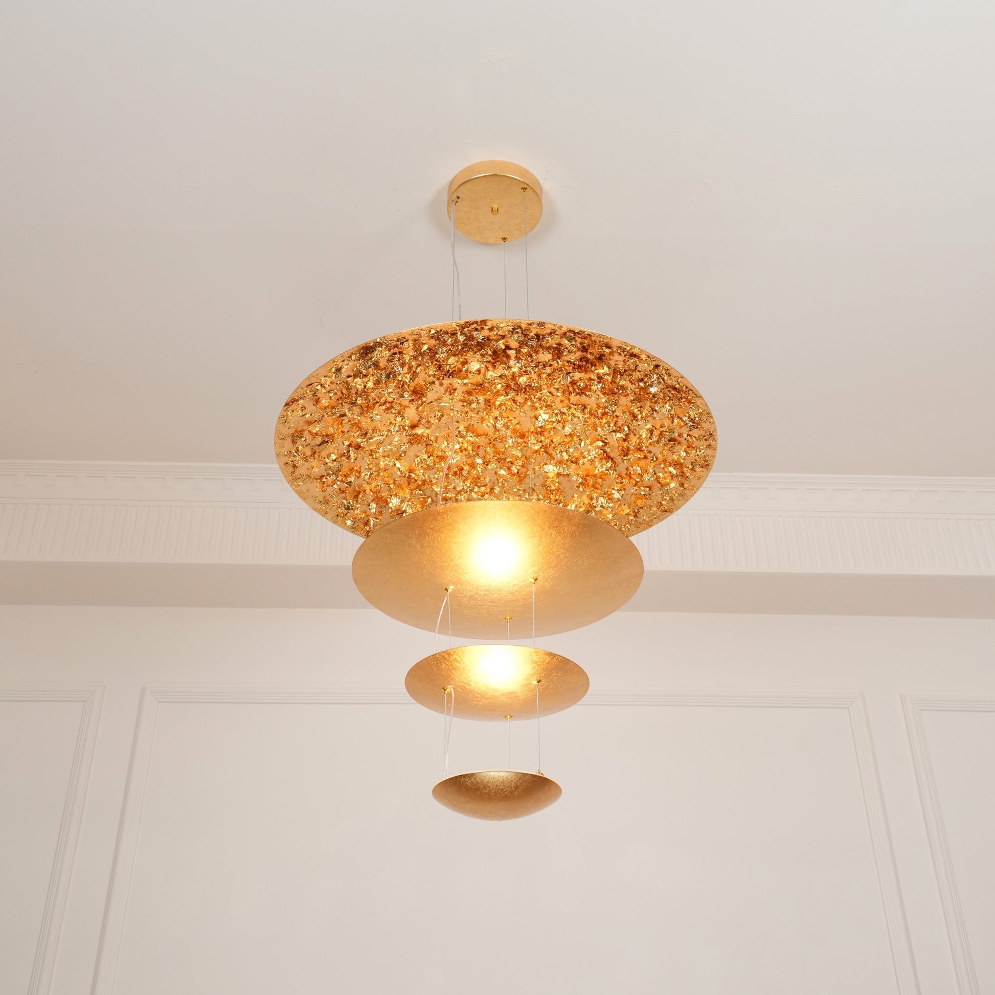 Phelion Layered Gold Foil Pendant Light-Neutral Decor
