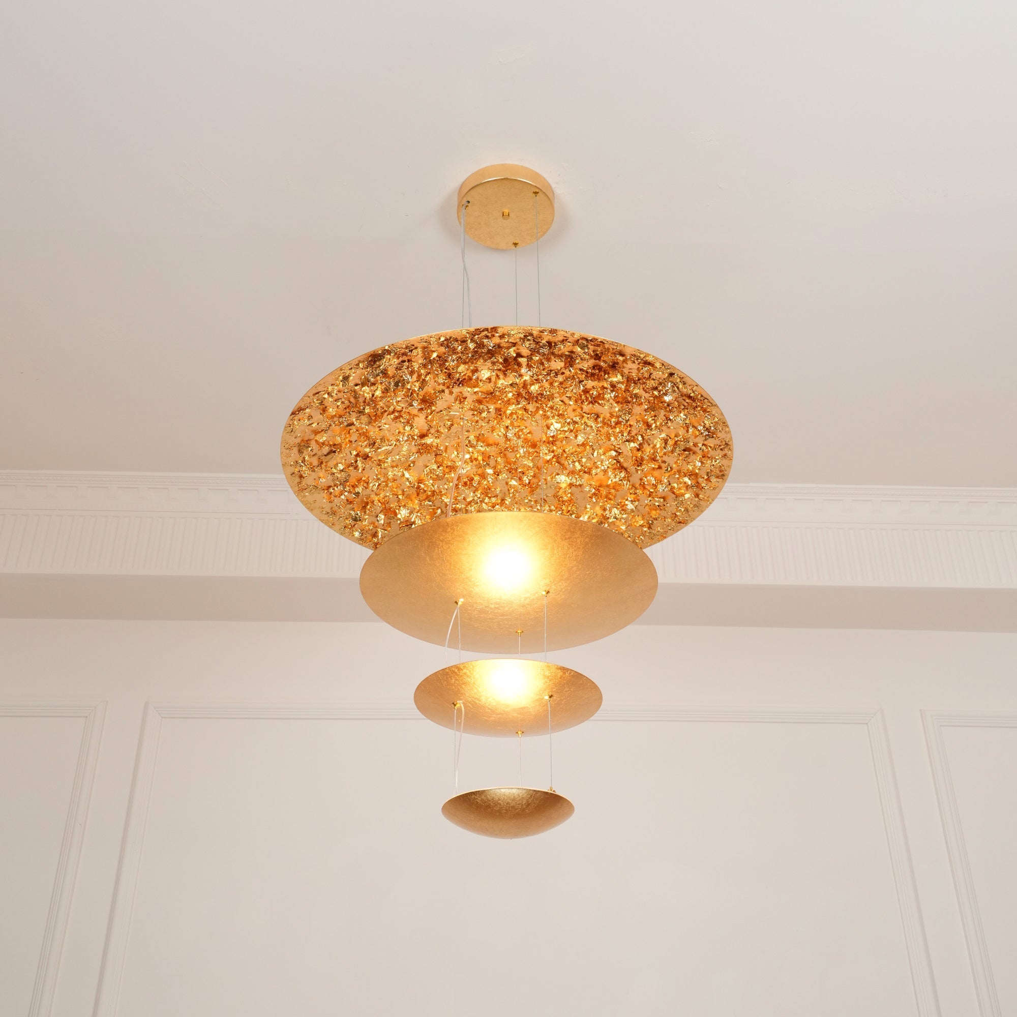Phelion Layered Gold Foil Pendant Light-Neutral Decor