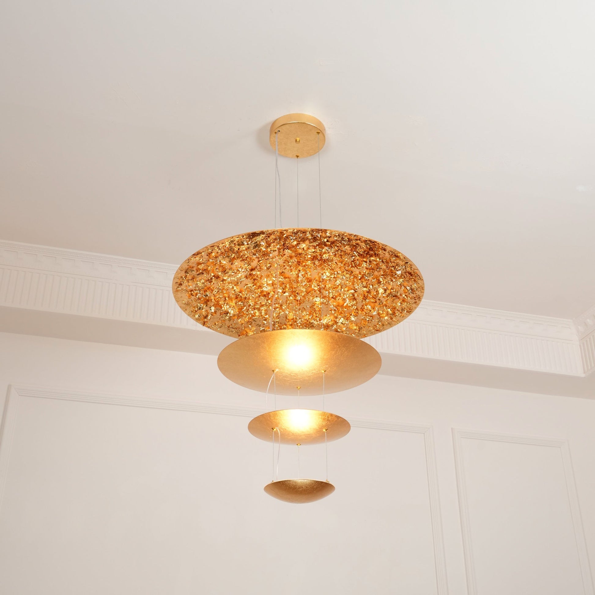 Phelion Layered Gold Foil Pendant Light-Neutral Decor