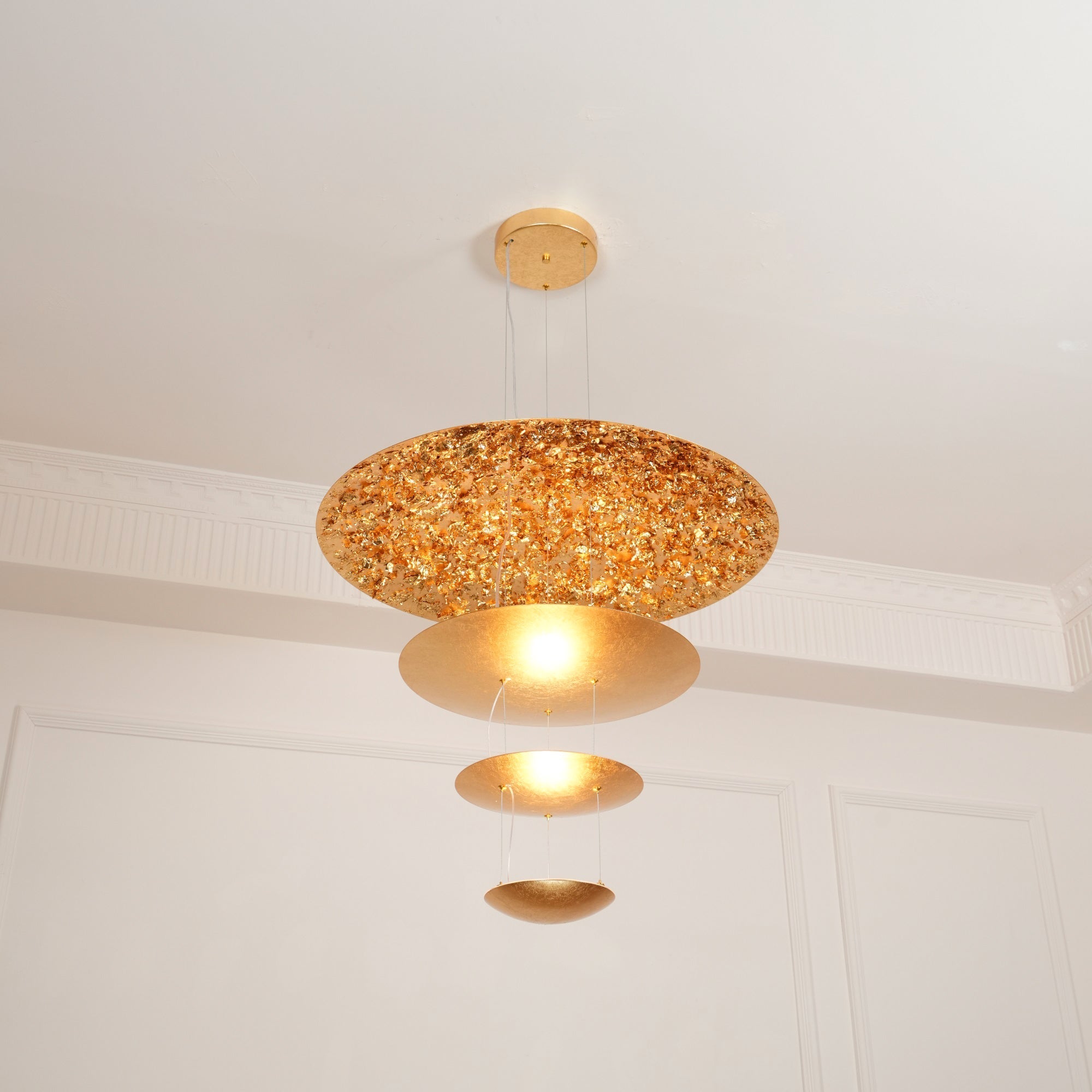Phelion Layered Gold Foil Pendant Light-Neutral Decor