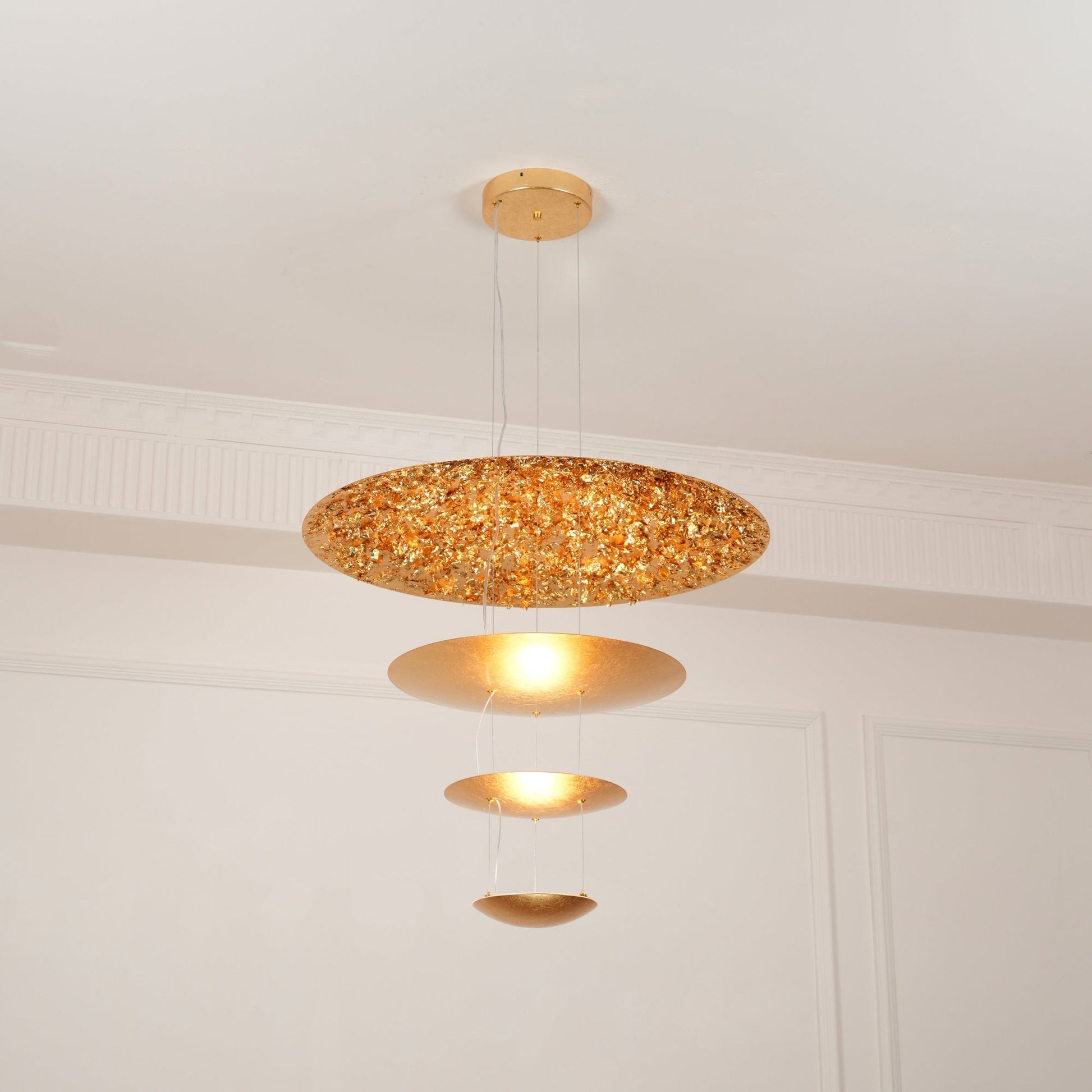 Phelion Layered Gold Foil Pendant Light-Neutral Decor