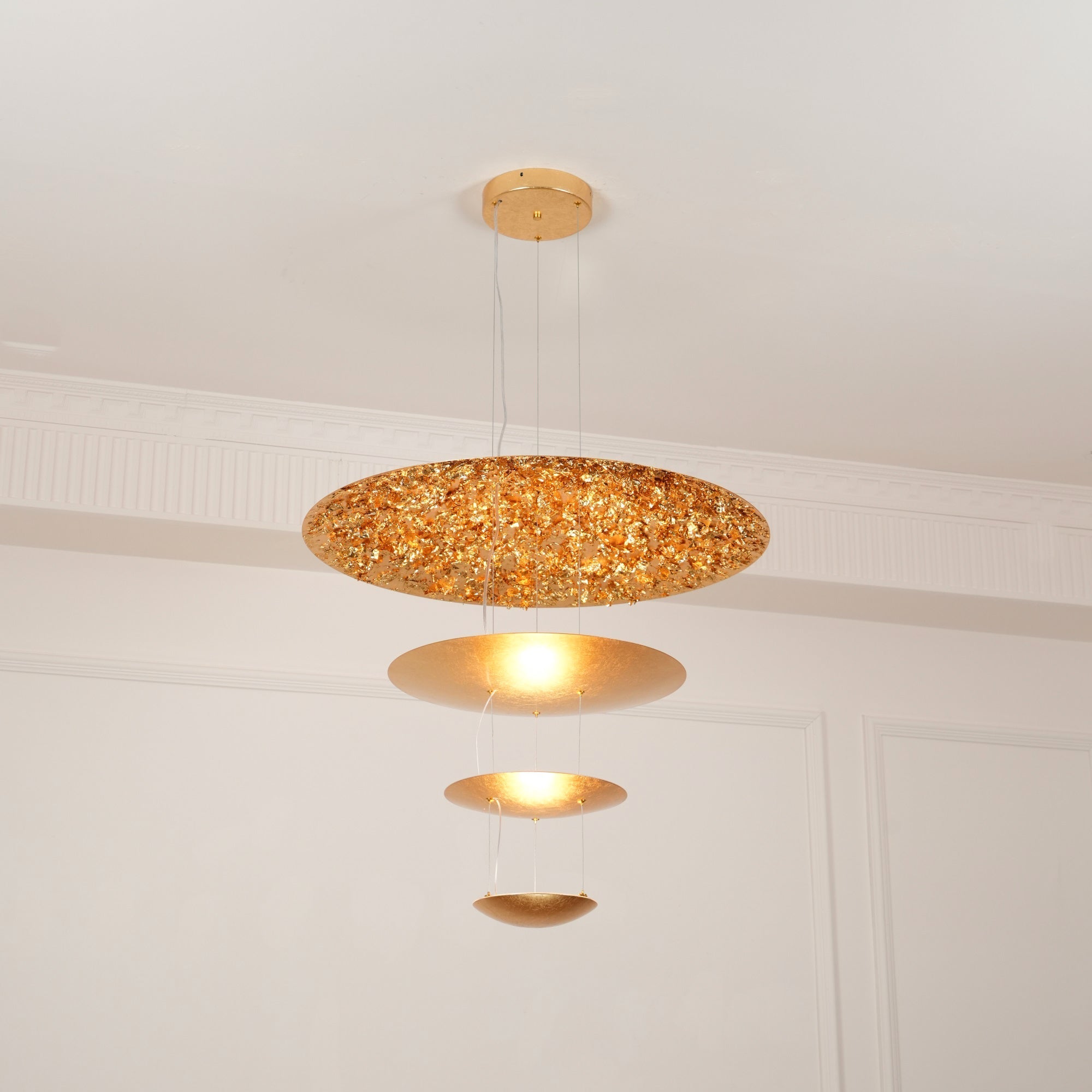 Phelion Layered Gold Foil Pendant Light-Neutral Decor