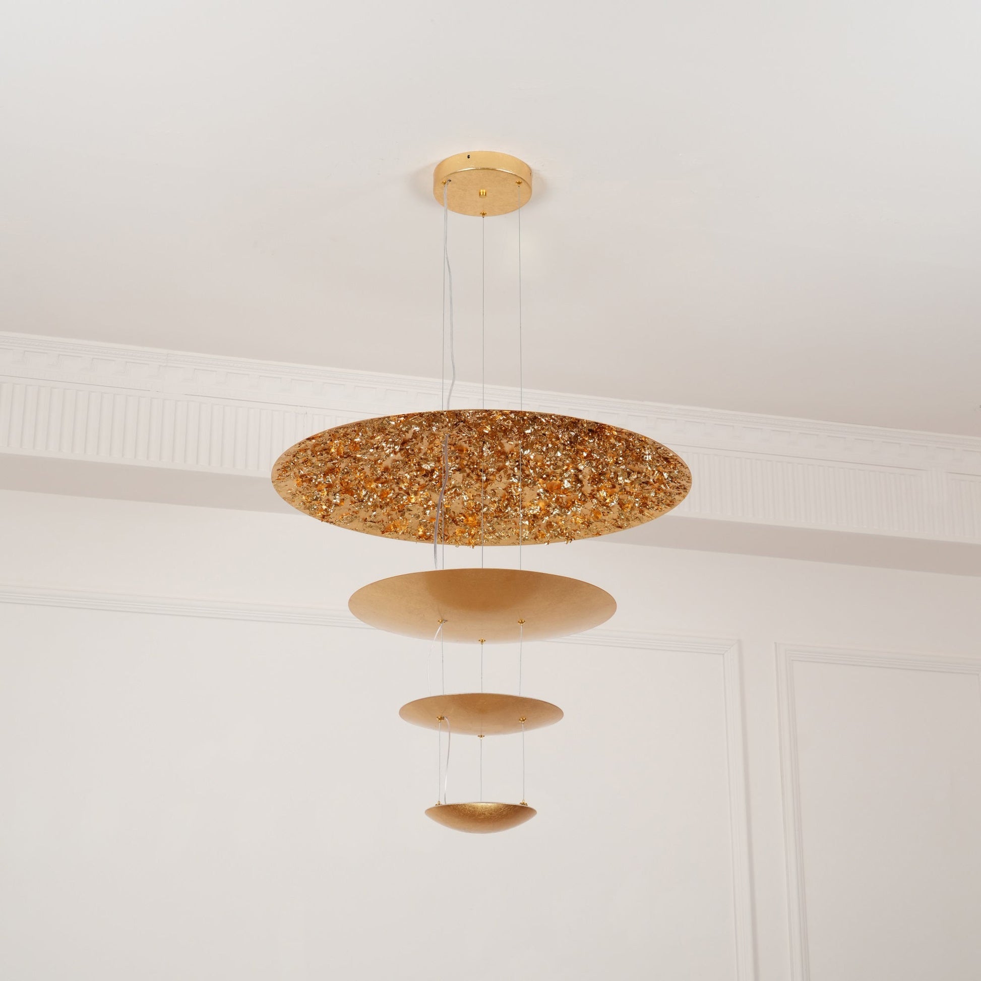 Phelion Layered Gold Foil Pendant Light-Neutral Decor