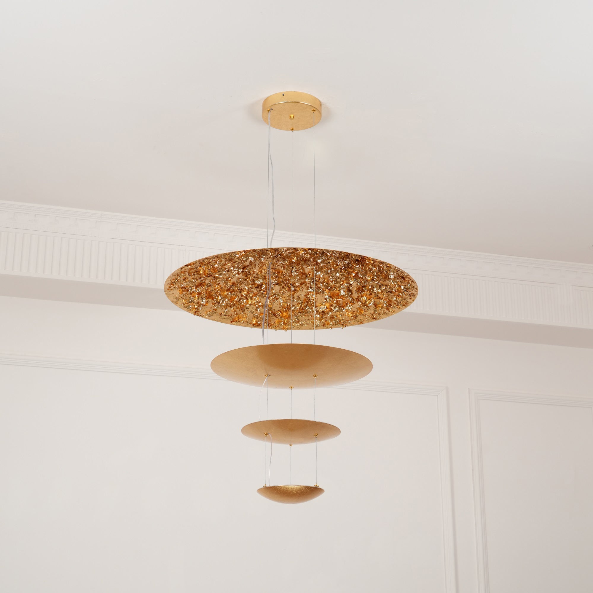 Phelion Layered Gold Foil Pendant Light-Neutral Decor