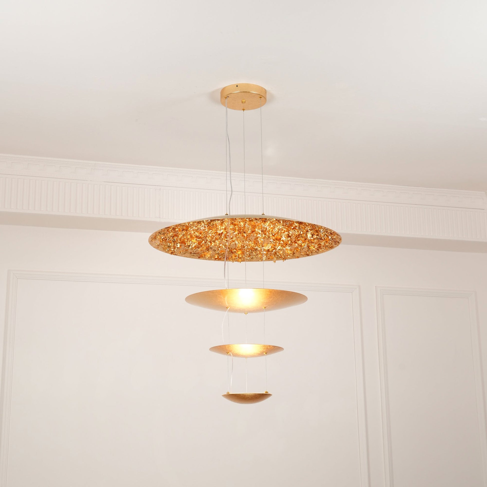 Phelion Layered Gold Foil Pendant Light-Neutral Decor