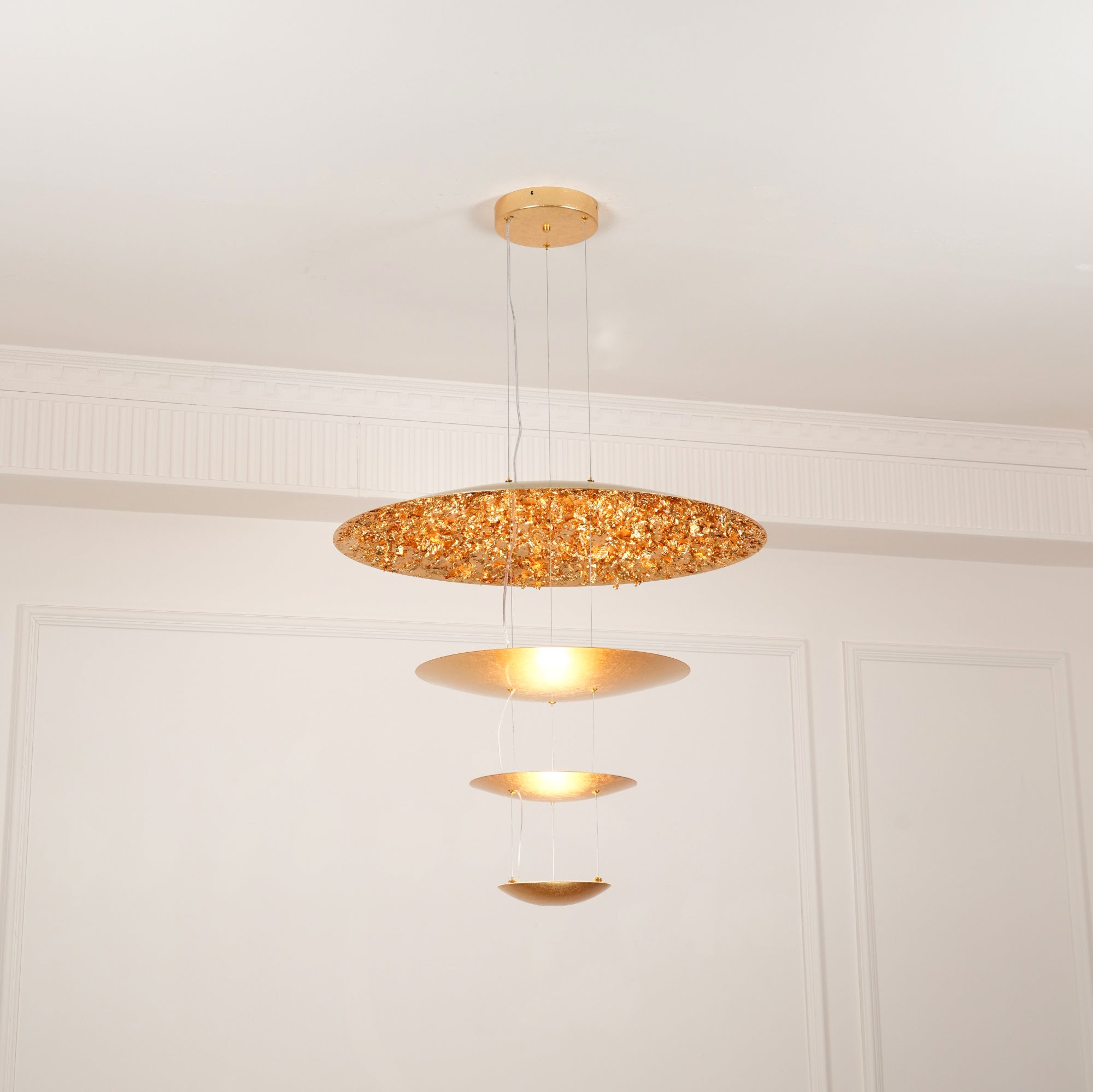 Phelion Layered Gold Foil Pendant Light-Neutral Decor