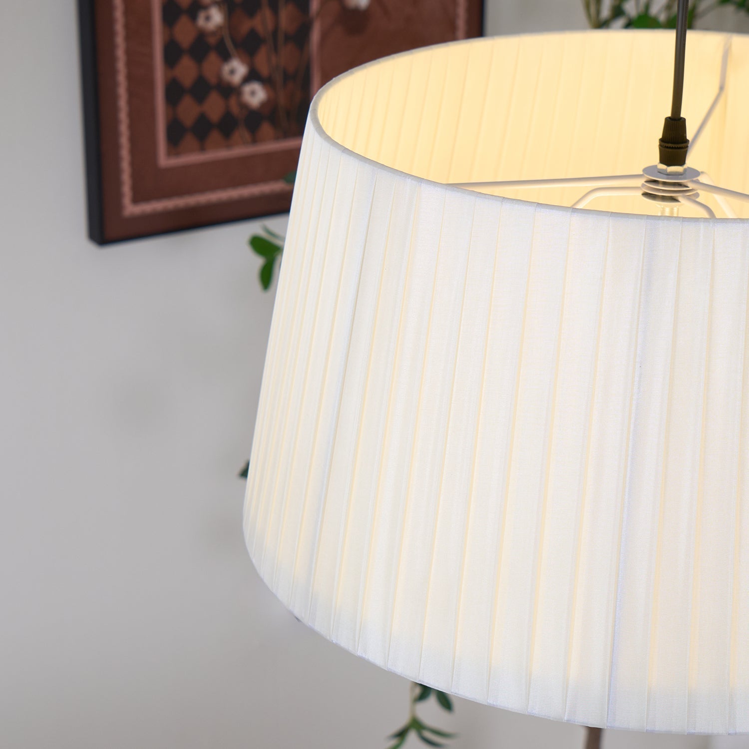 Pendant Light Pleated Fabric Drum