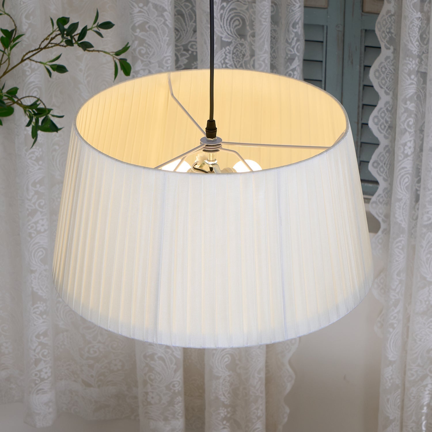 Pendant Light Pleated Fabric Drum