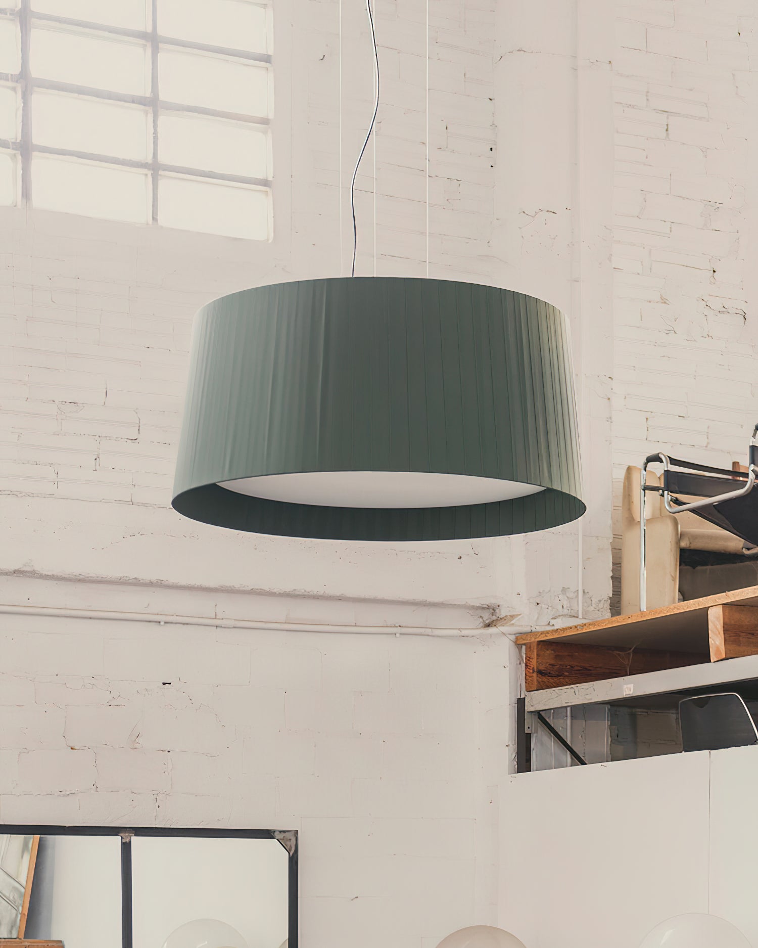 Pendant Light Pleated Fabric Drum