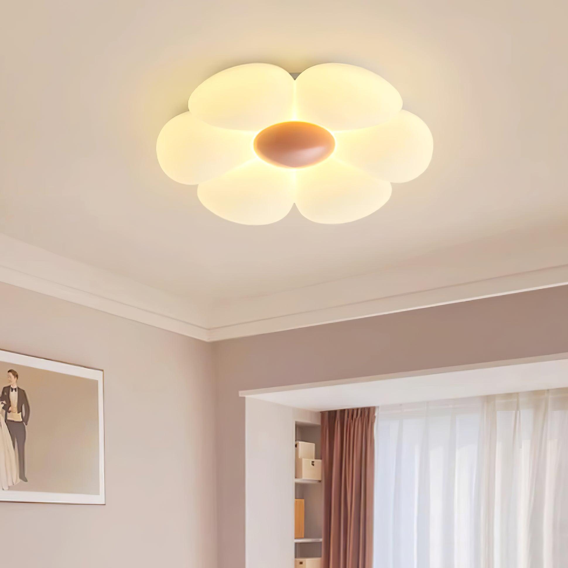 Solara Ceiling Lamp Six-Leaf Flower for Kids Room-Neutral Decor