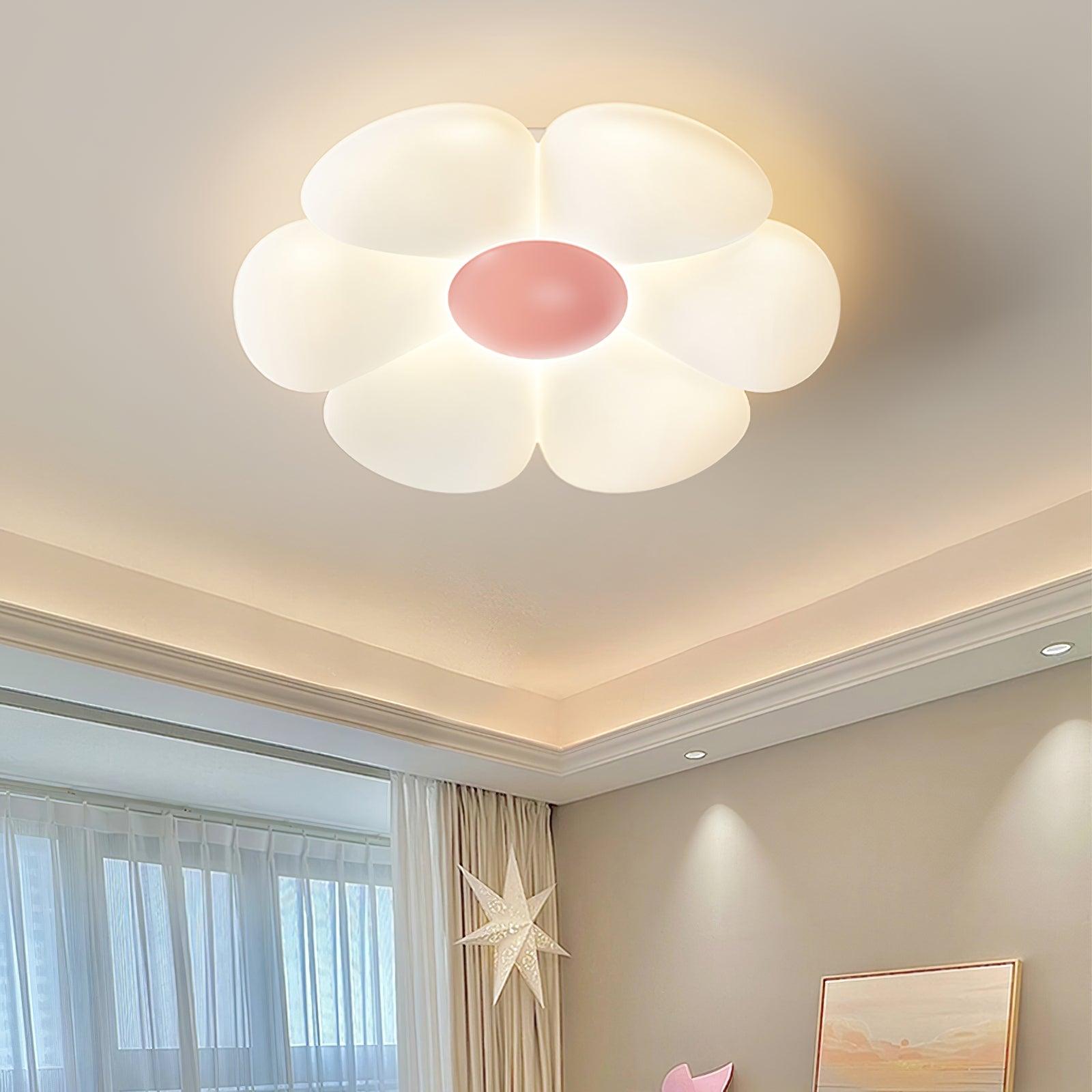 Solara Ceiling Lamp Six-Leaf Flower for Kids Room-Neutral Decor