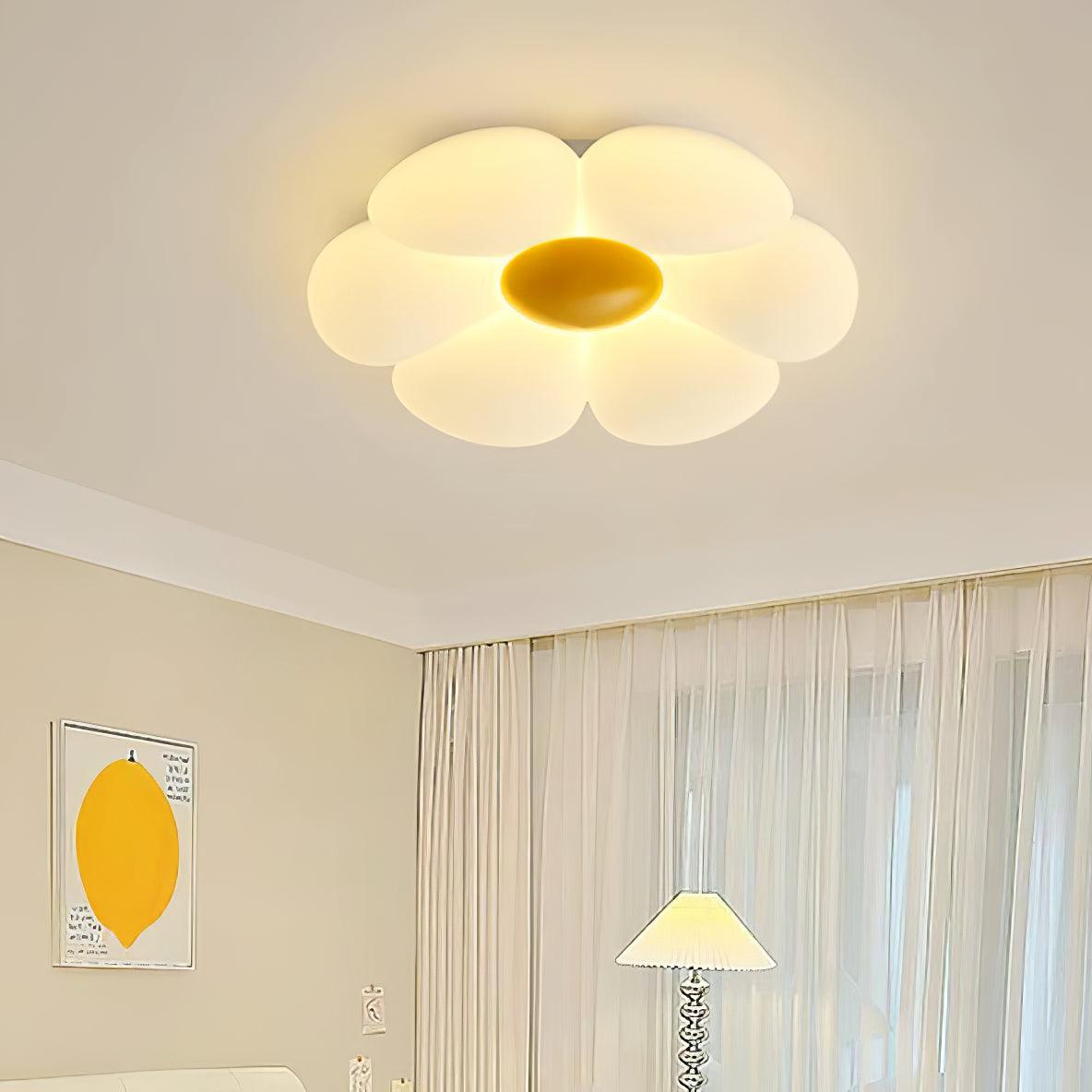 Solara Ceiling Lamp Six-Leaf Flower for Kids Room-Neutral Decor