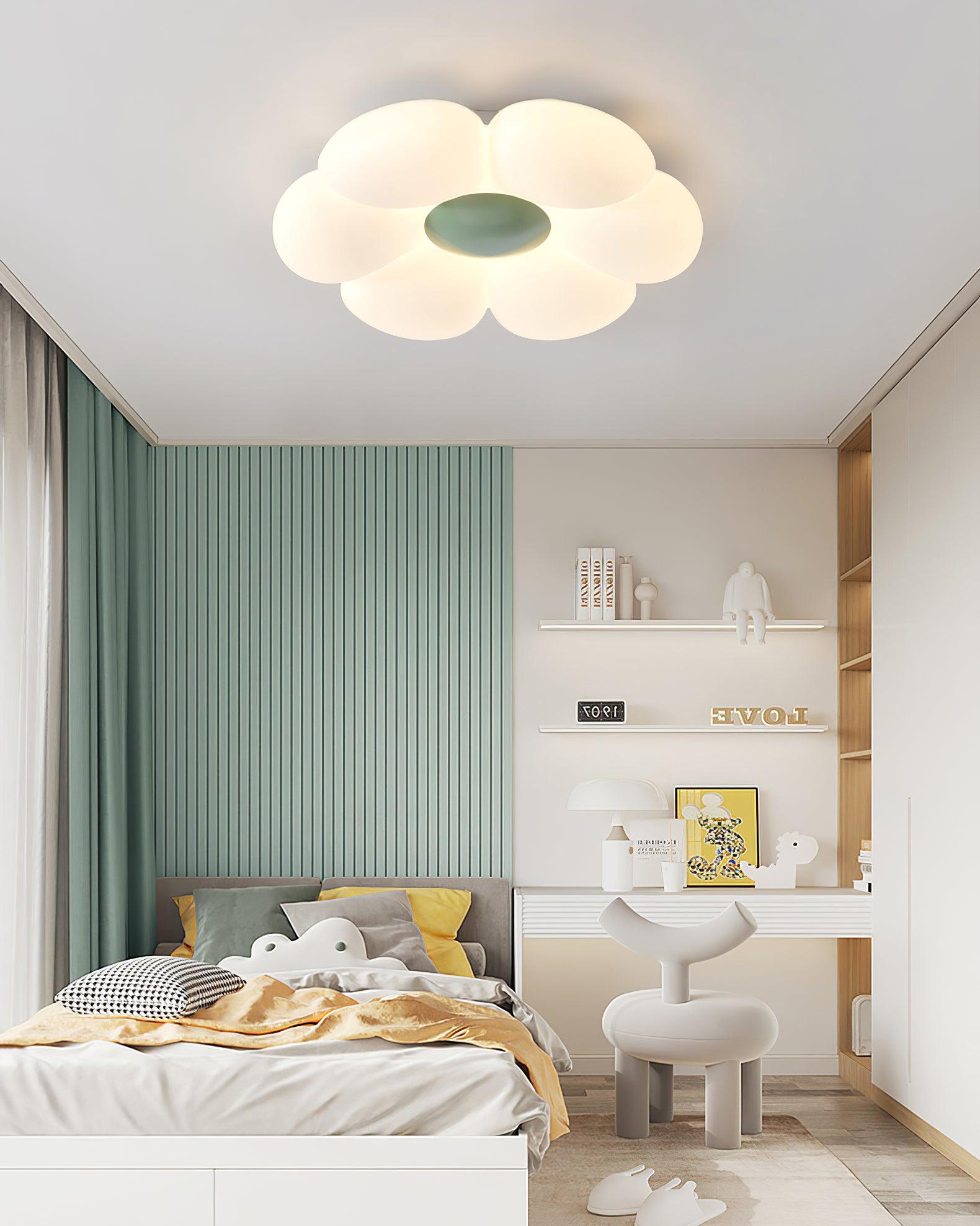 Solara Ceiling Lamp Six-Leaf Flower for Kids Room-Neutral Decor
