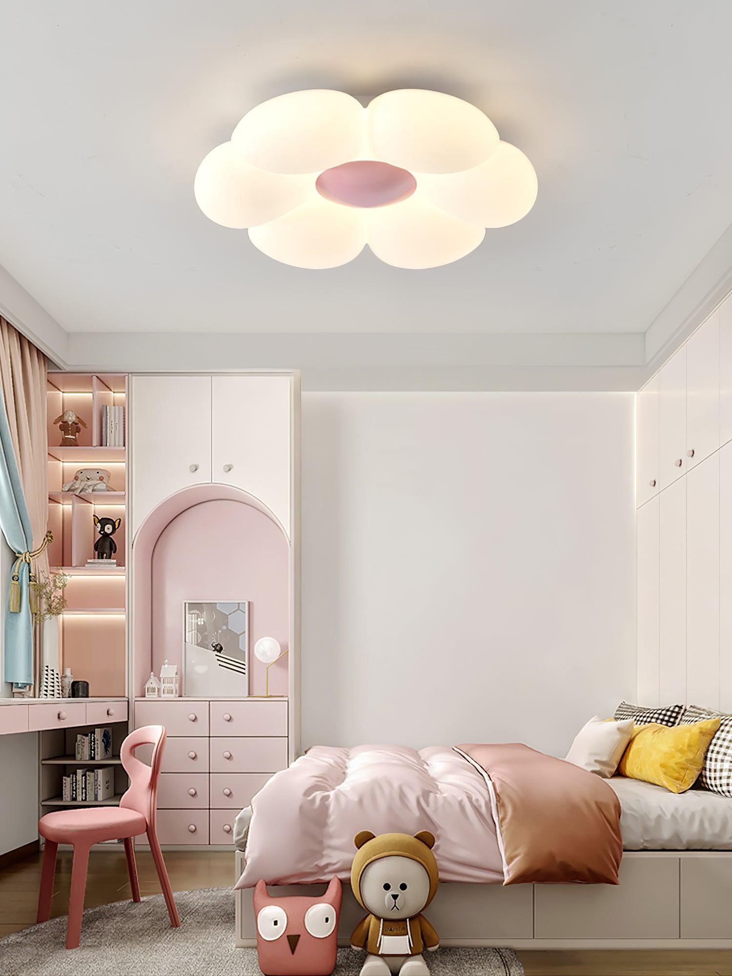 Solara Ceiling Lamp Six-Leaf Flower for Kids Room-Neutral Decor