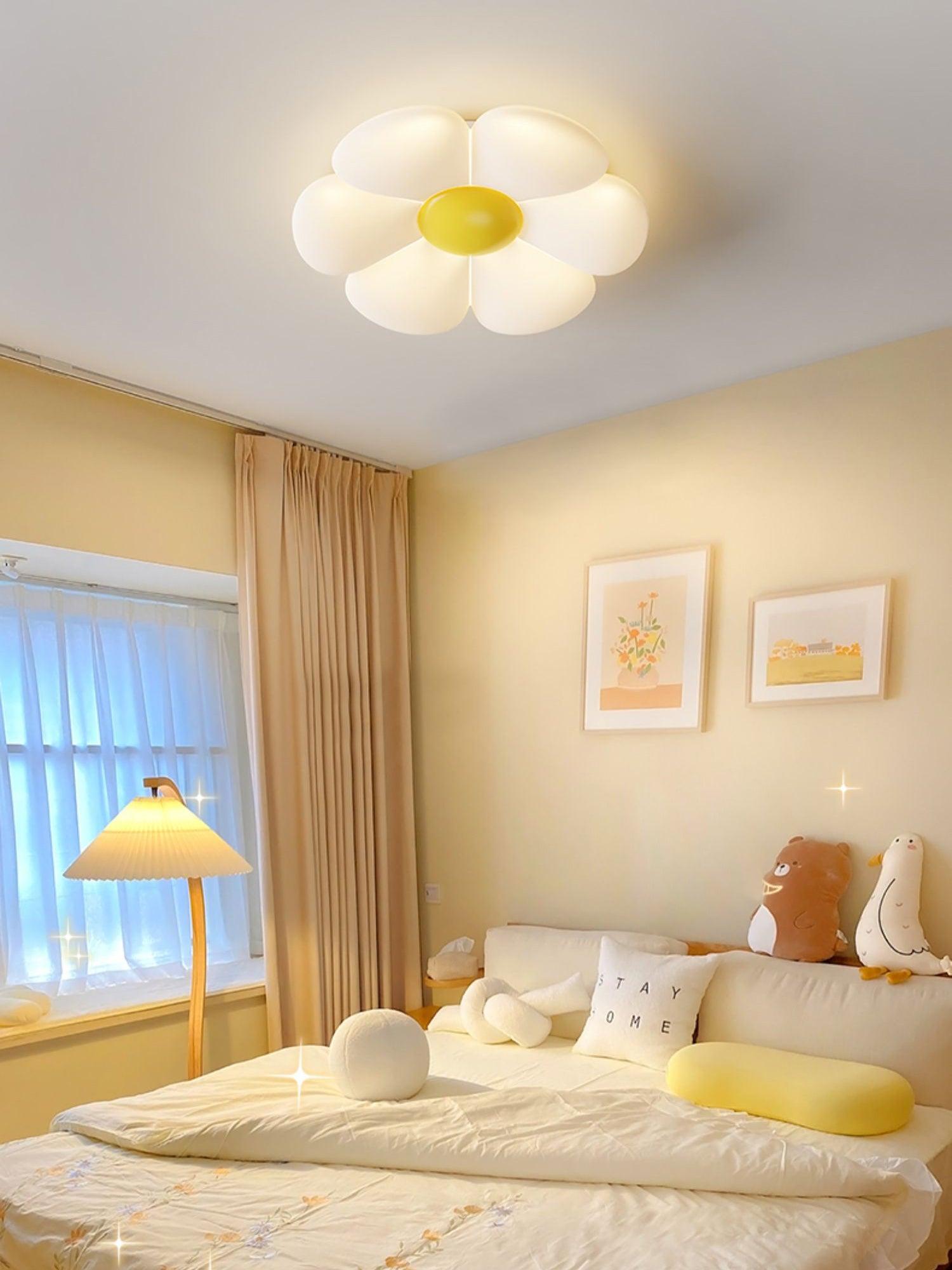 Solara Ceiling Lamp Six-Leaf Flower for Kids Room-Neutral Decor