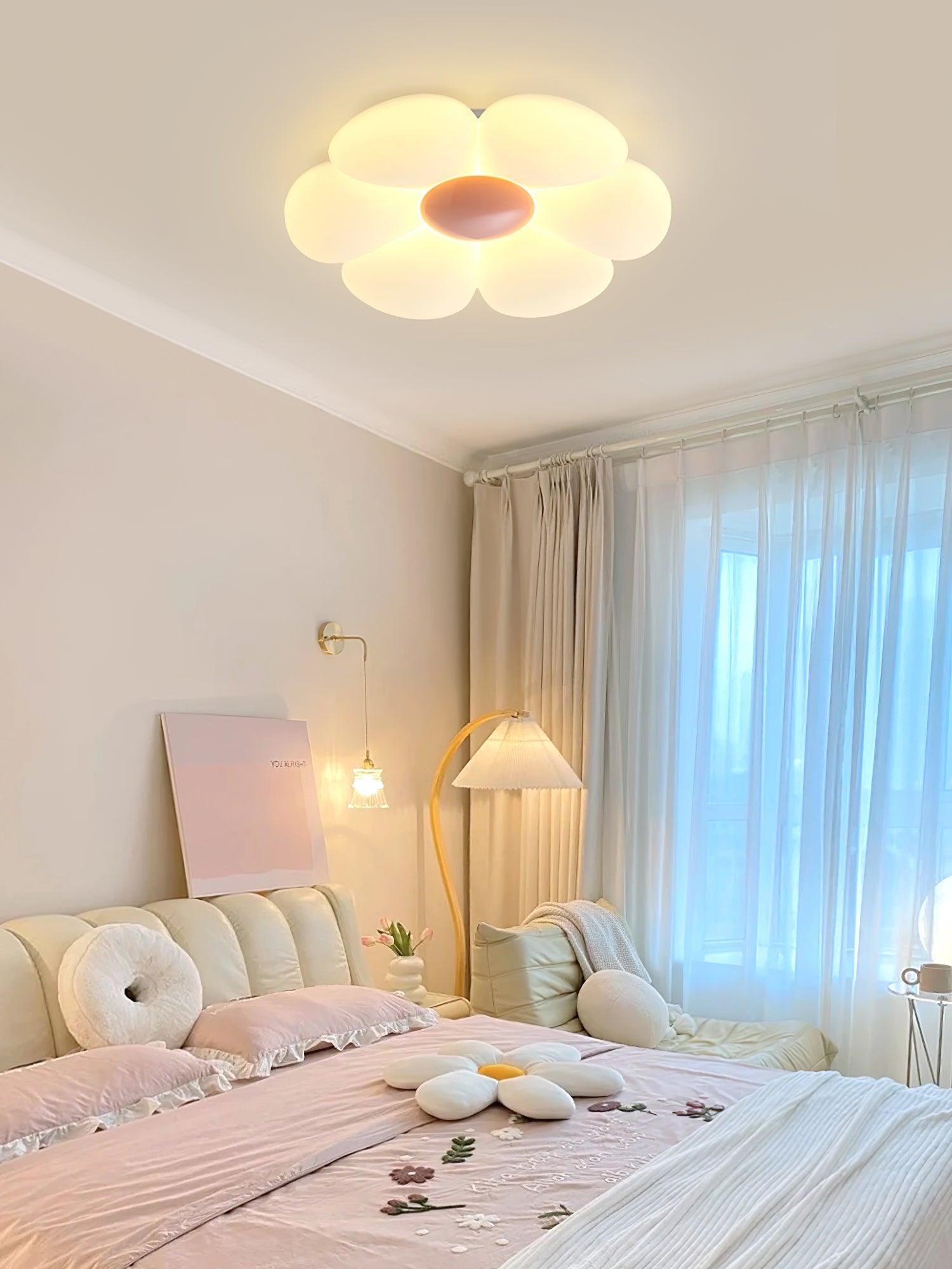 Solara Ceiling Lamp Six-Leaf Flower for Kids Room-Neutral Decor