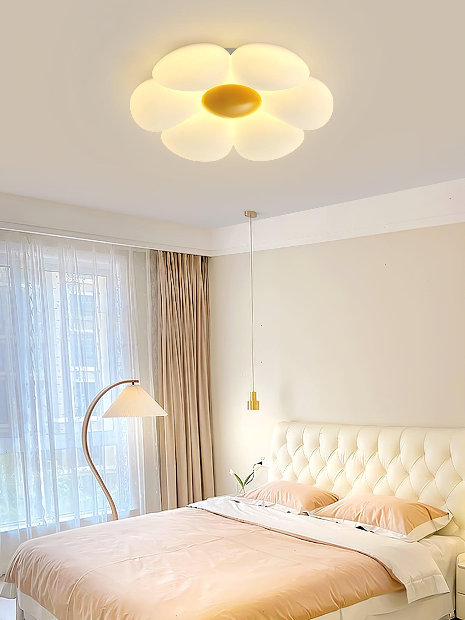 Solara Ceiling Lamp Six-Leaf Flower for Kids Room-Neutral Decor