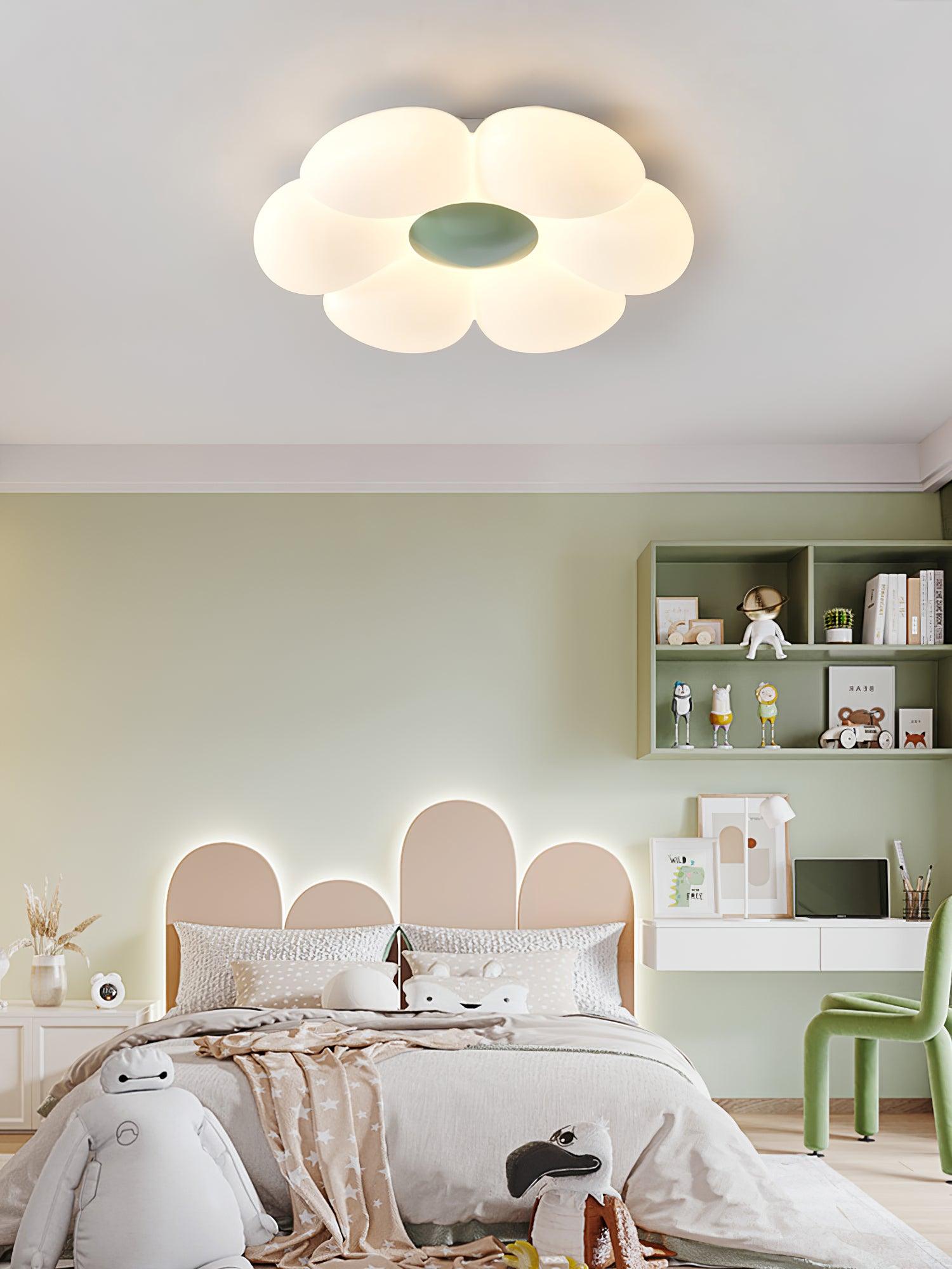 Solara Ceiling Lamp Six-Leaf Flower for Kids Room-Neutral Decor