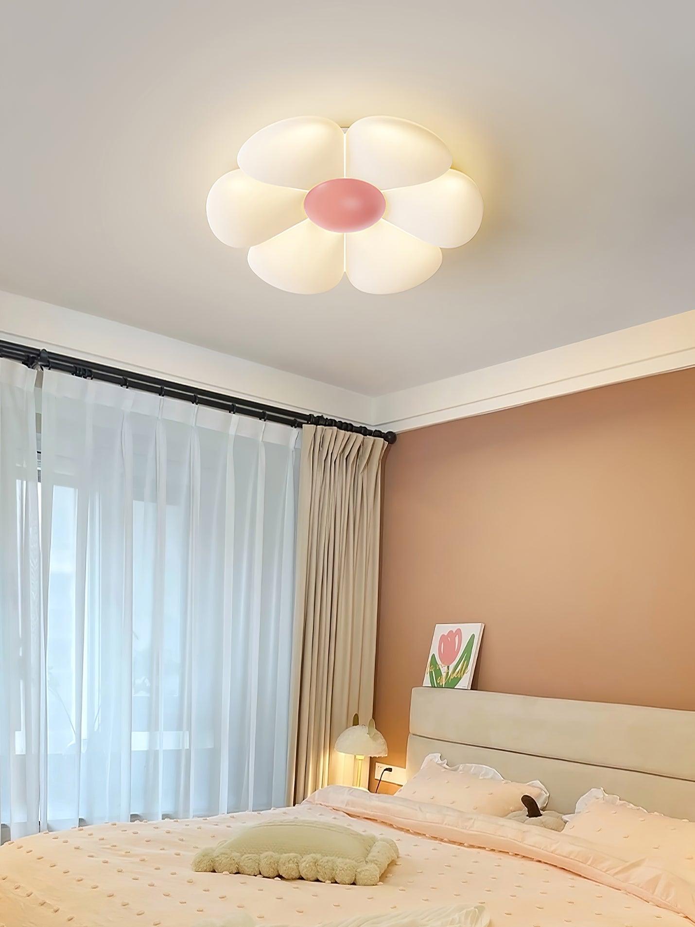 Solara Ceiling Lamp Six-Leaf Flower for Kids Room-Neutral Decor